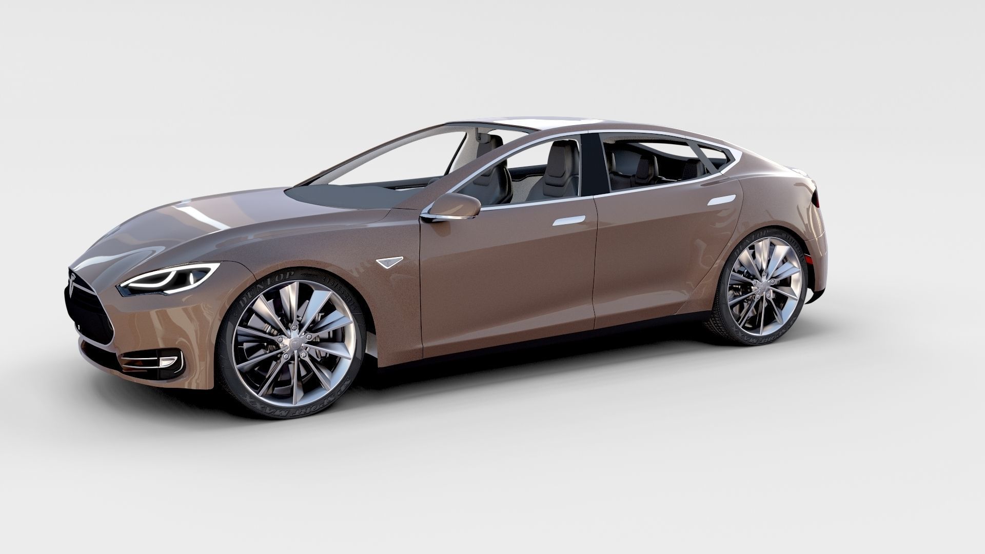 Tesla Model S with chassis interior rev 3D model_47