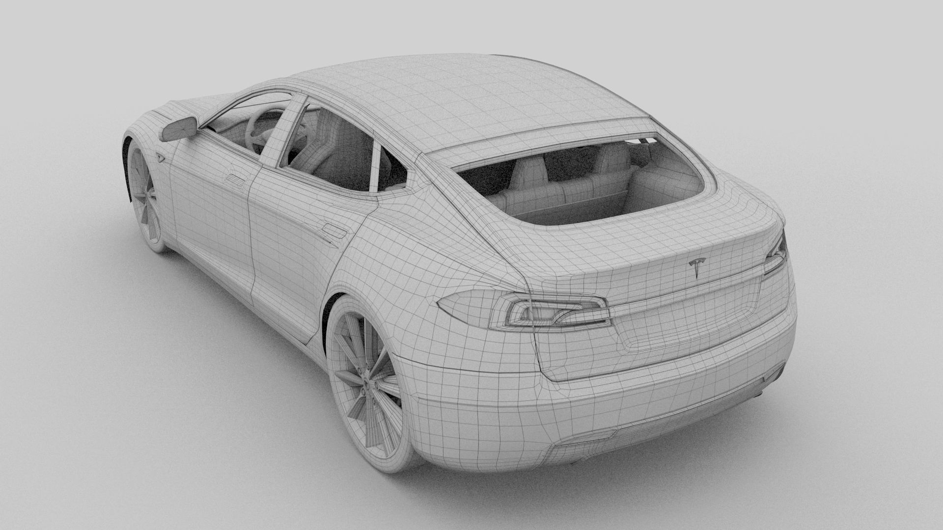 Tesla Model S with chassis interior rev 3D model_29