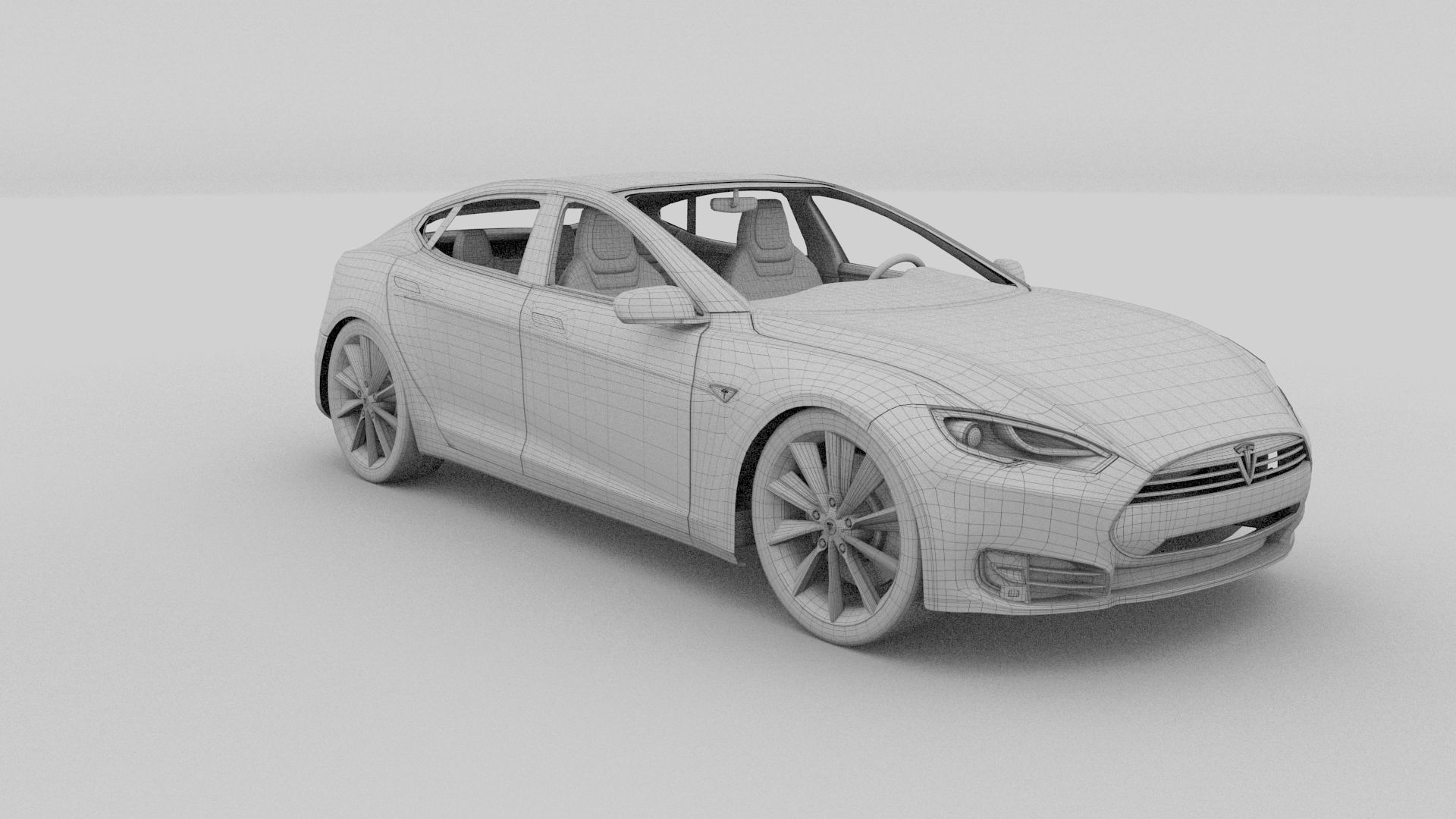 Tesla Model S with chassis interior rev 3D model_28