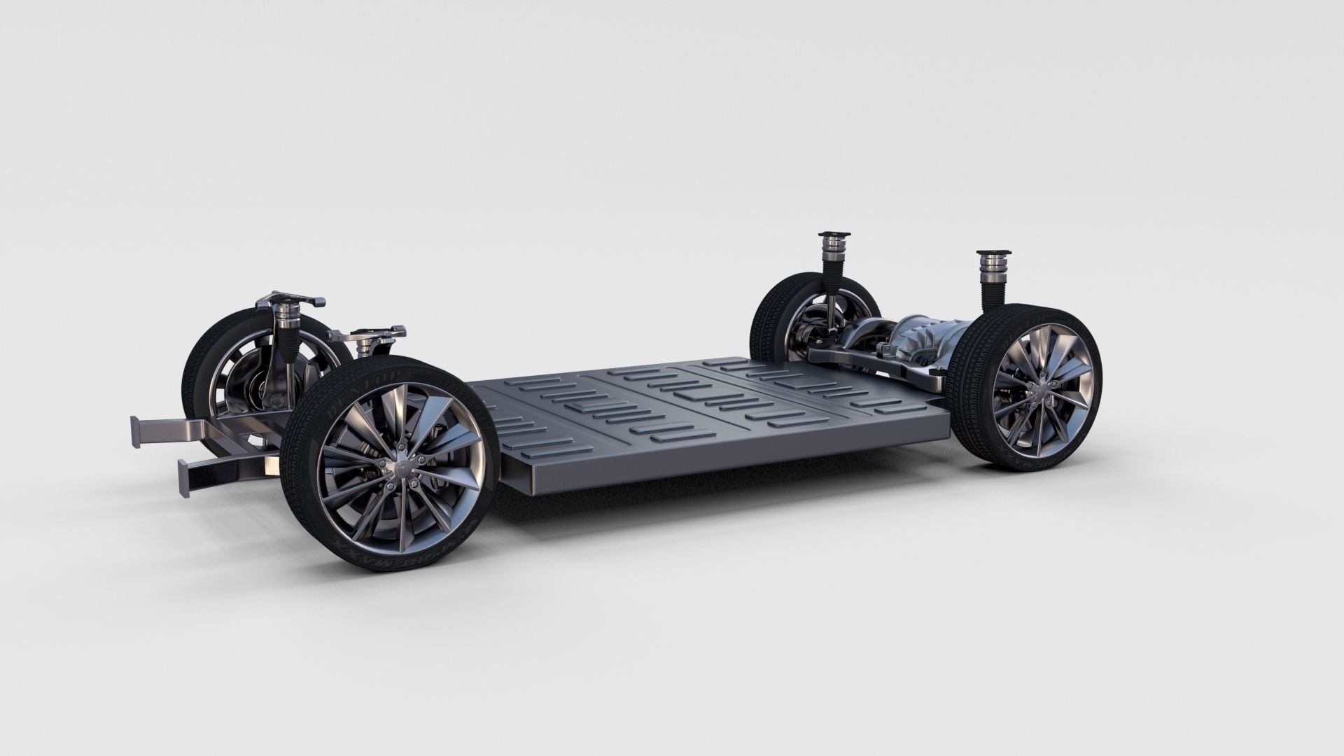 Tesla Model S with chassis interior rev 3D model_69