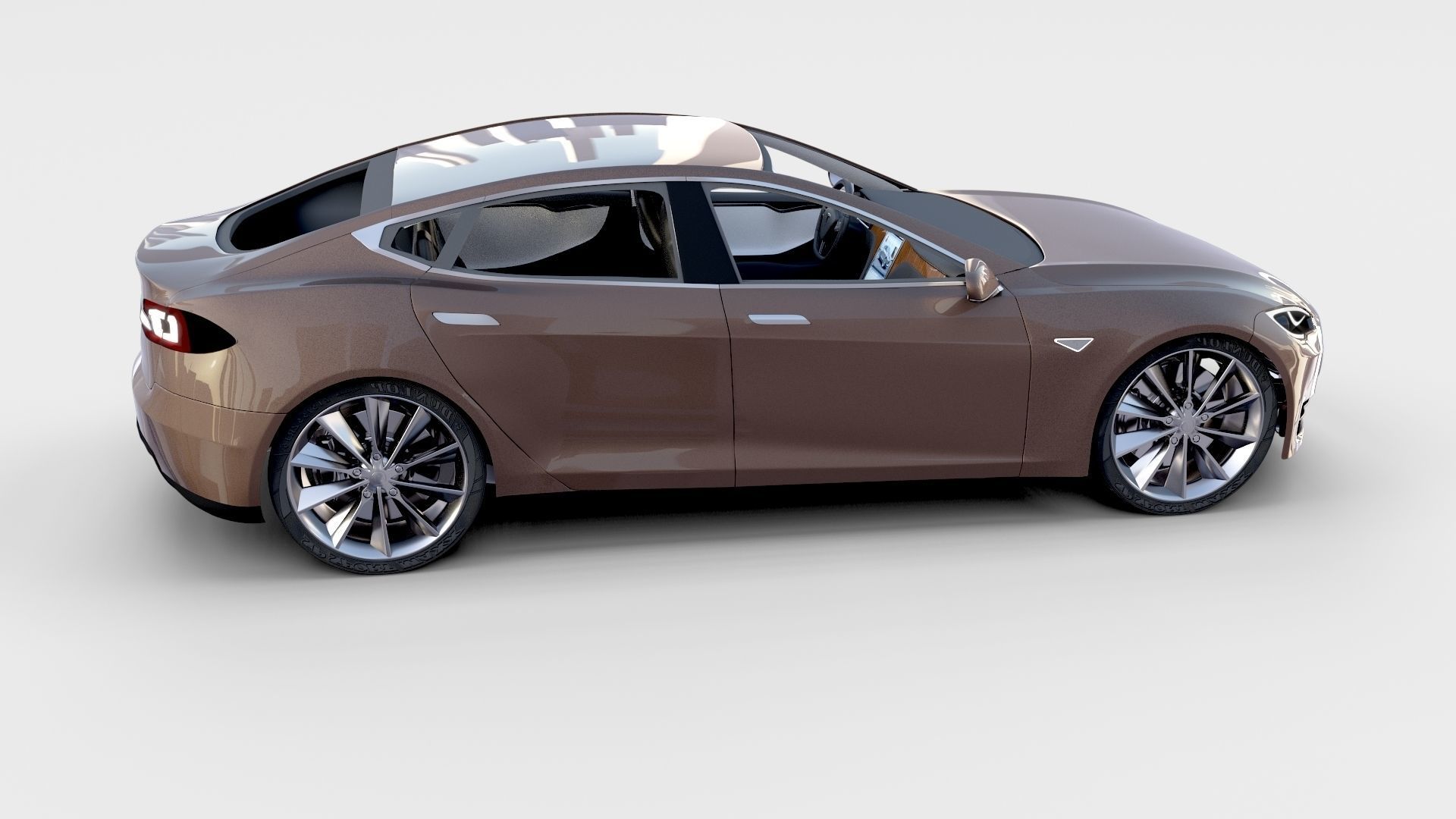 Tesla Model S with chassis interior rev 3D model_72