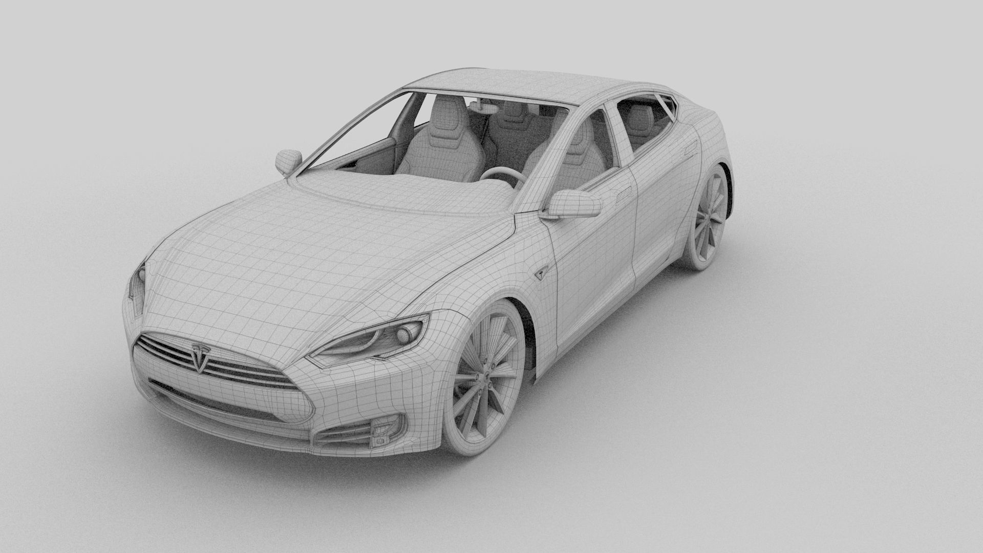 Tesla Model S with chassis interior rev 3D model_21