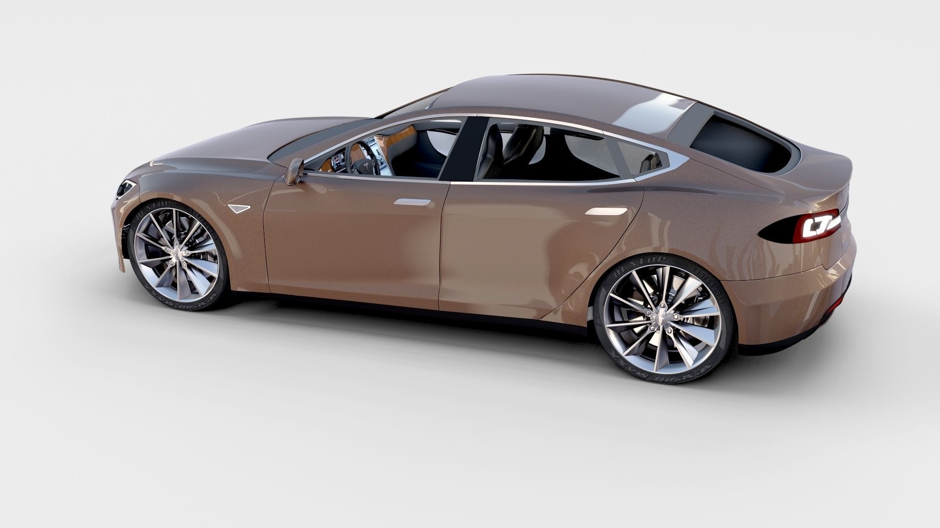 Tesla Model S with chassis interior rev 3D model_74