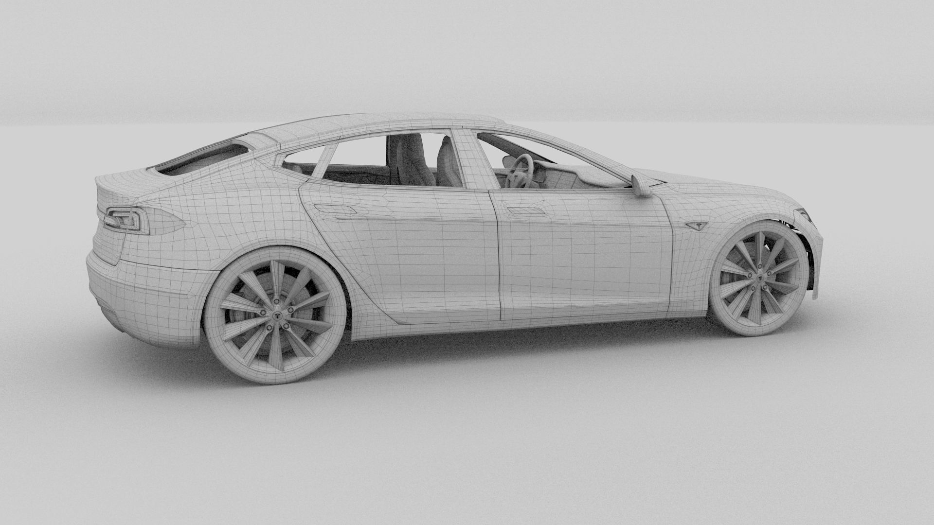 Tesla Model S with chassis interior rev 3D model_43