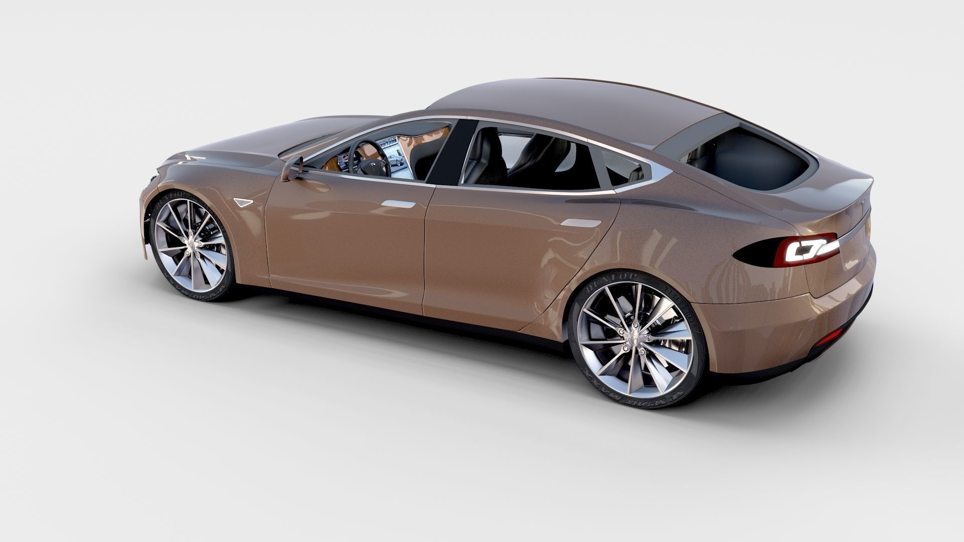 Tesla Model S with chassis interior rev 3D model_42