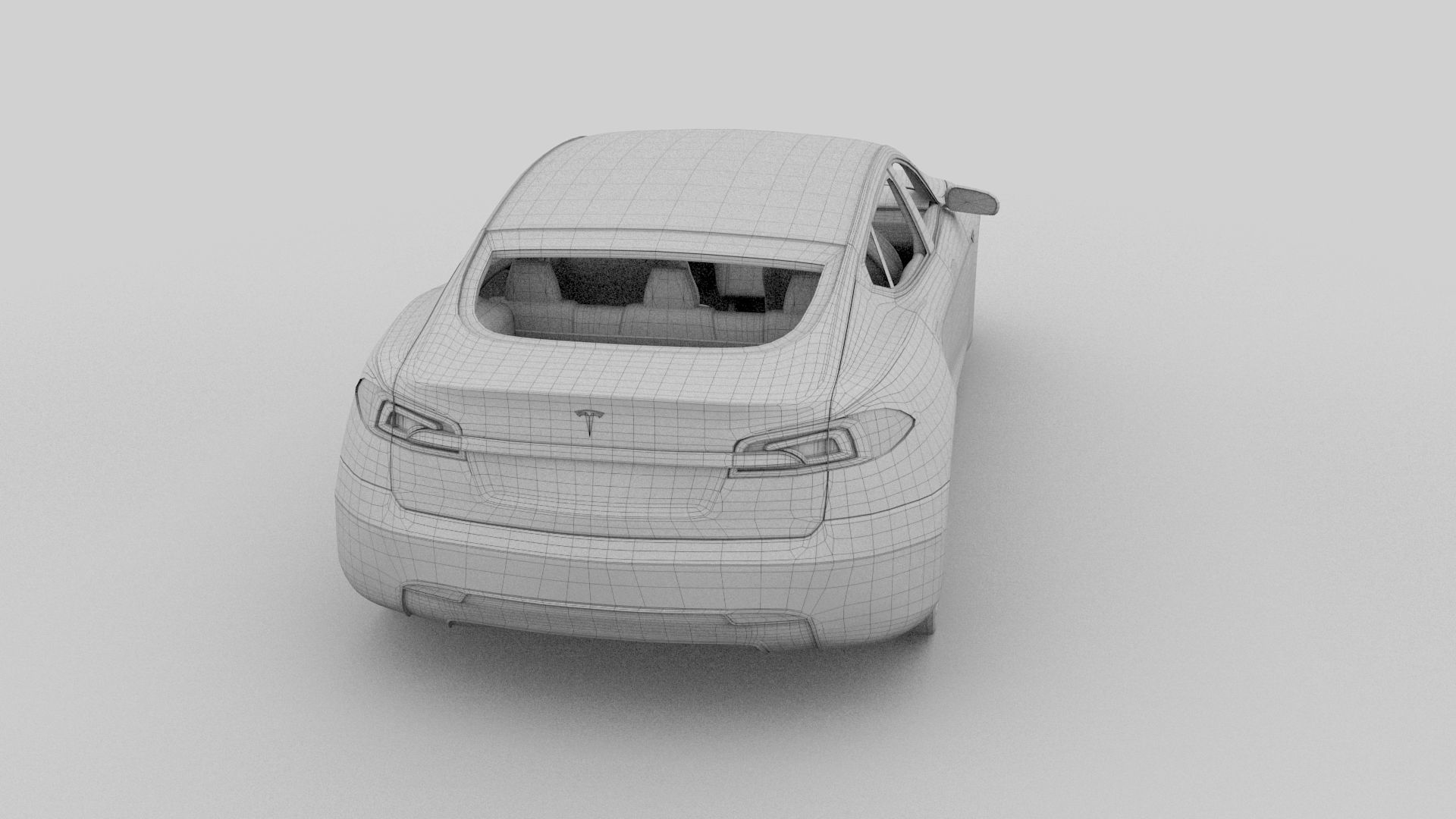 Tesla Model S with chassis interior rev 3D model_75