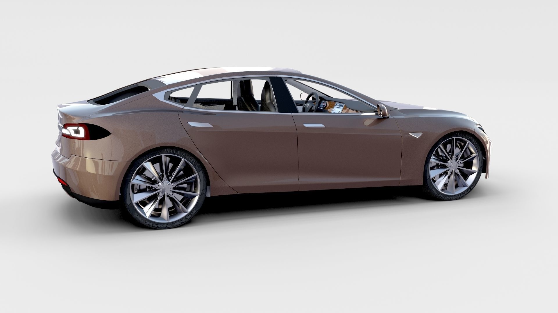 Tesla Model S with chassis interior rev 3D model_76