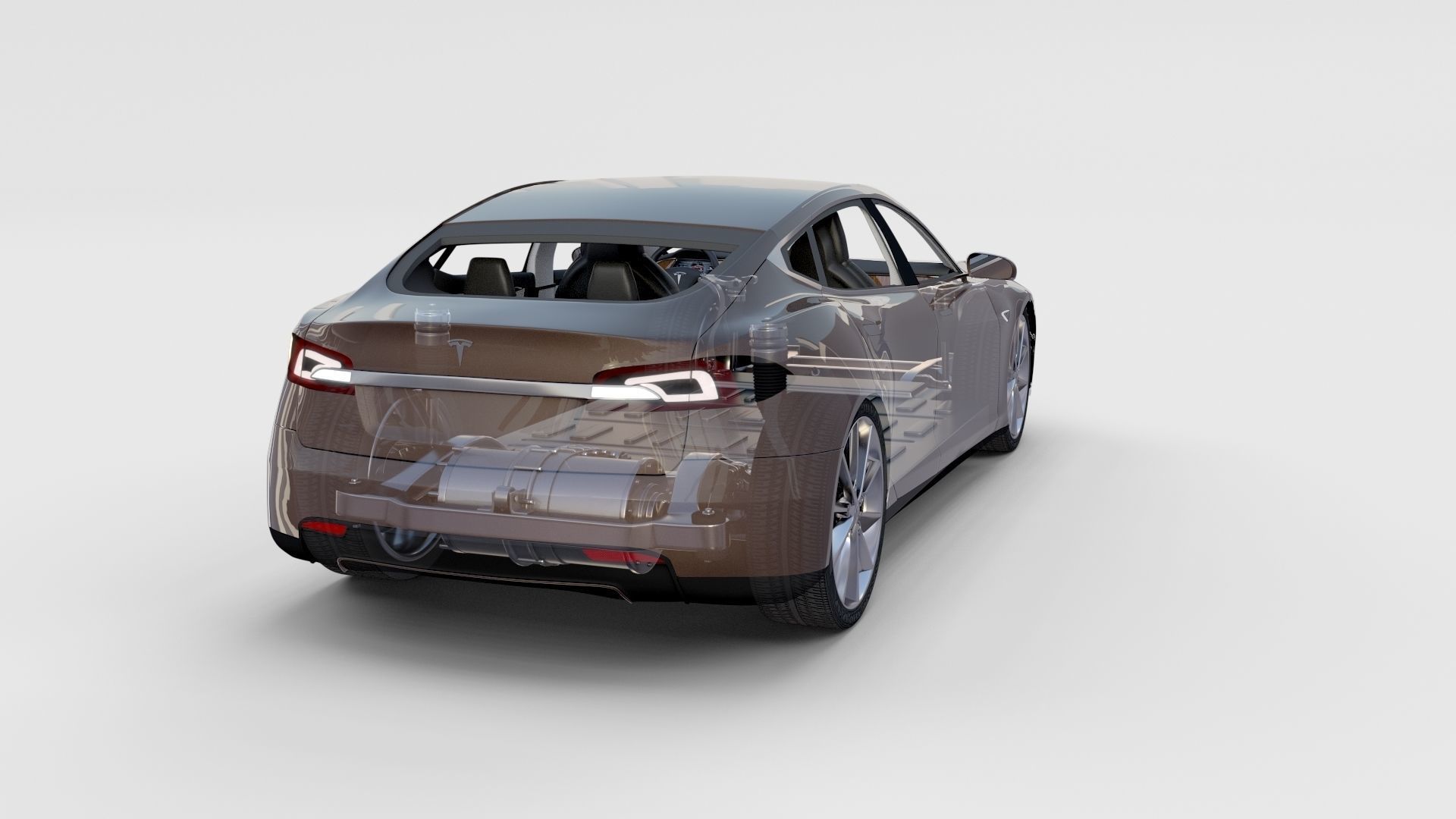 Tesla Model S with chassis interior rev 3D model_68