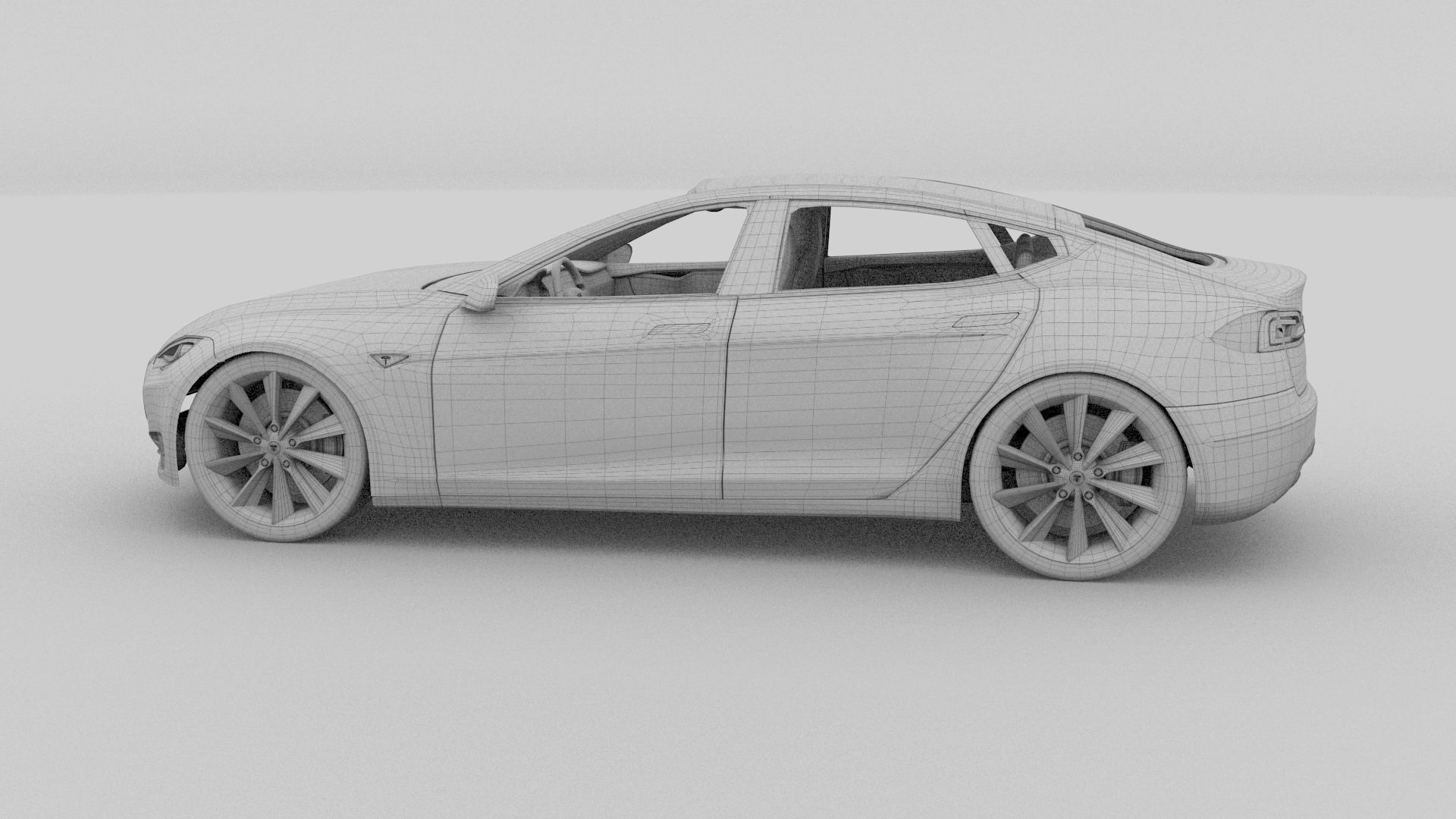 Tesla Model S with chassis interior rev 3D model_34
