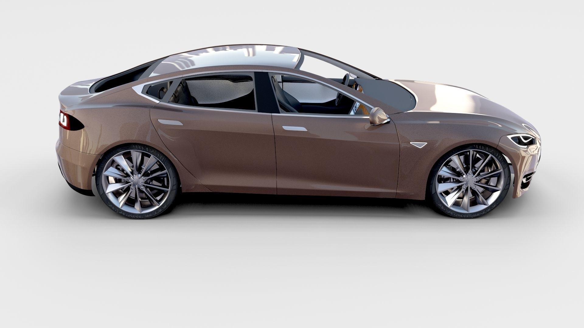 Tesla Model S with chassis interior rev 3D model_3