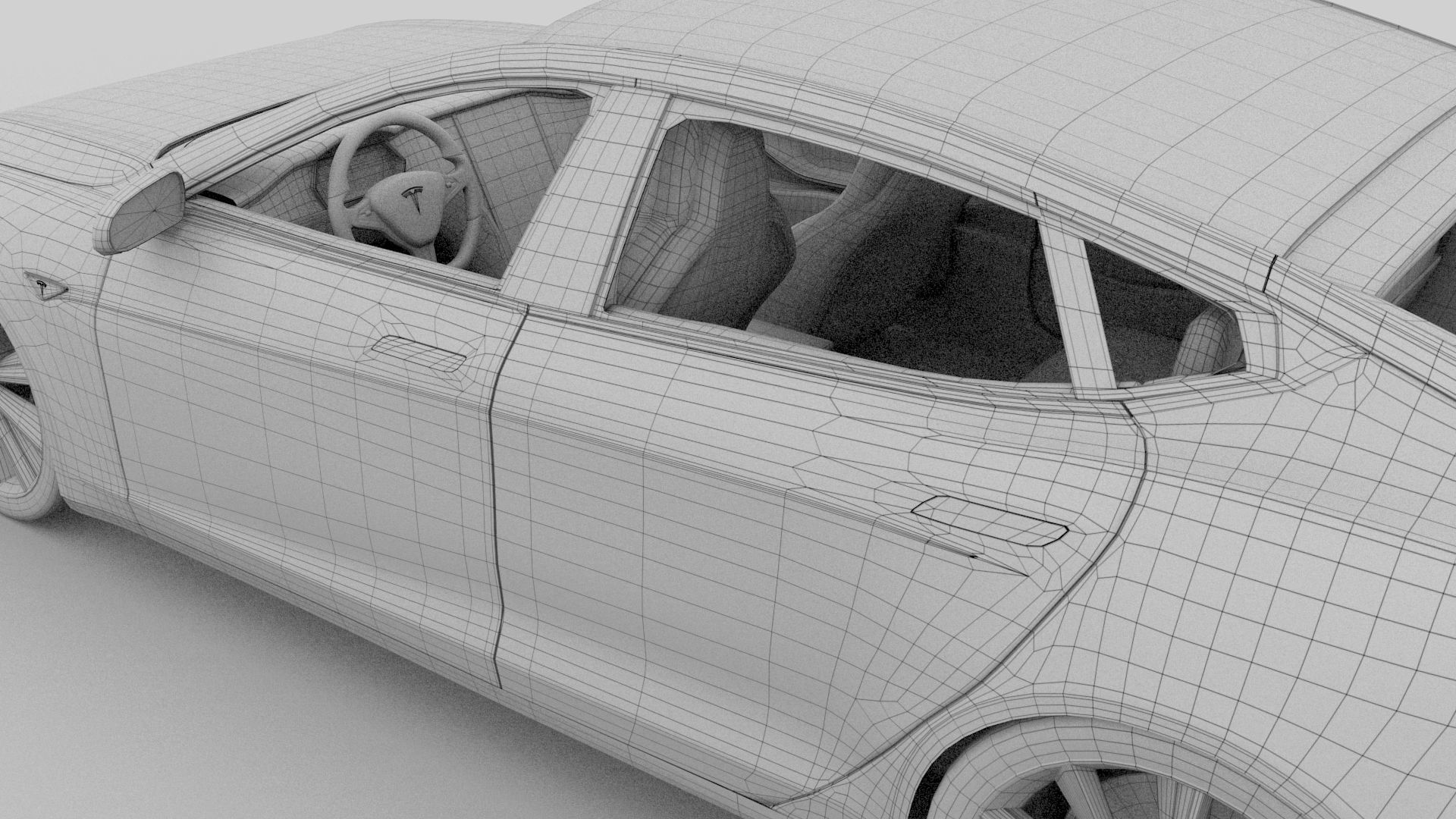 Tesla Model S with chassis interior rev 3D model_36