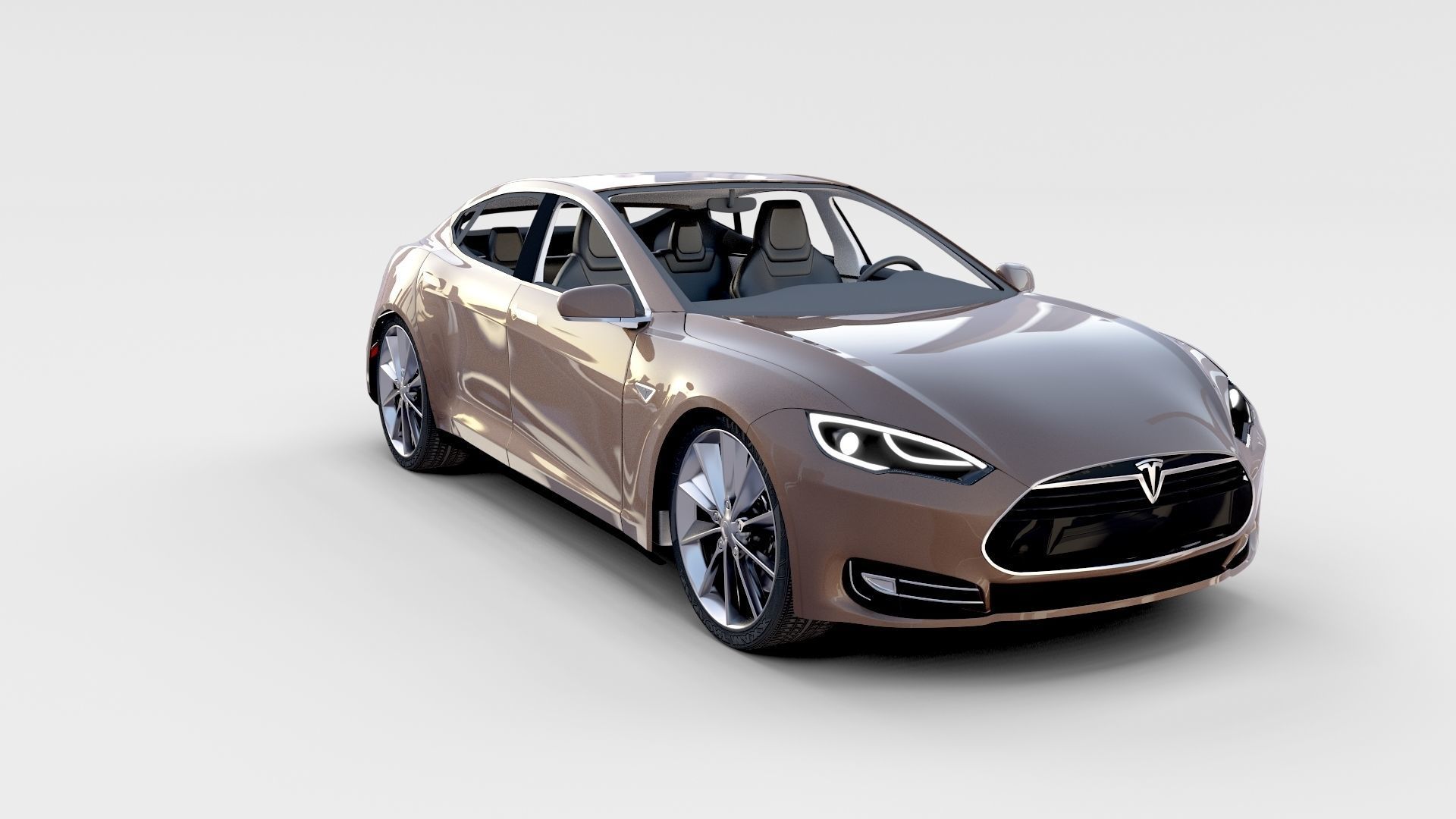 Tesla Model S with chassis interior rev 3D model_71