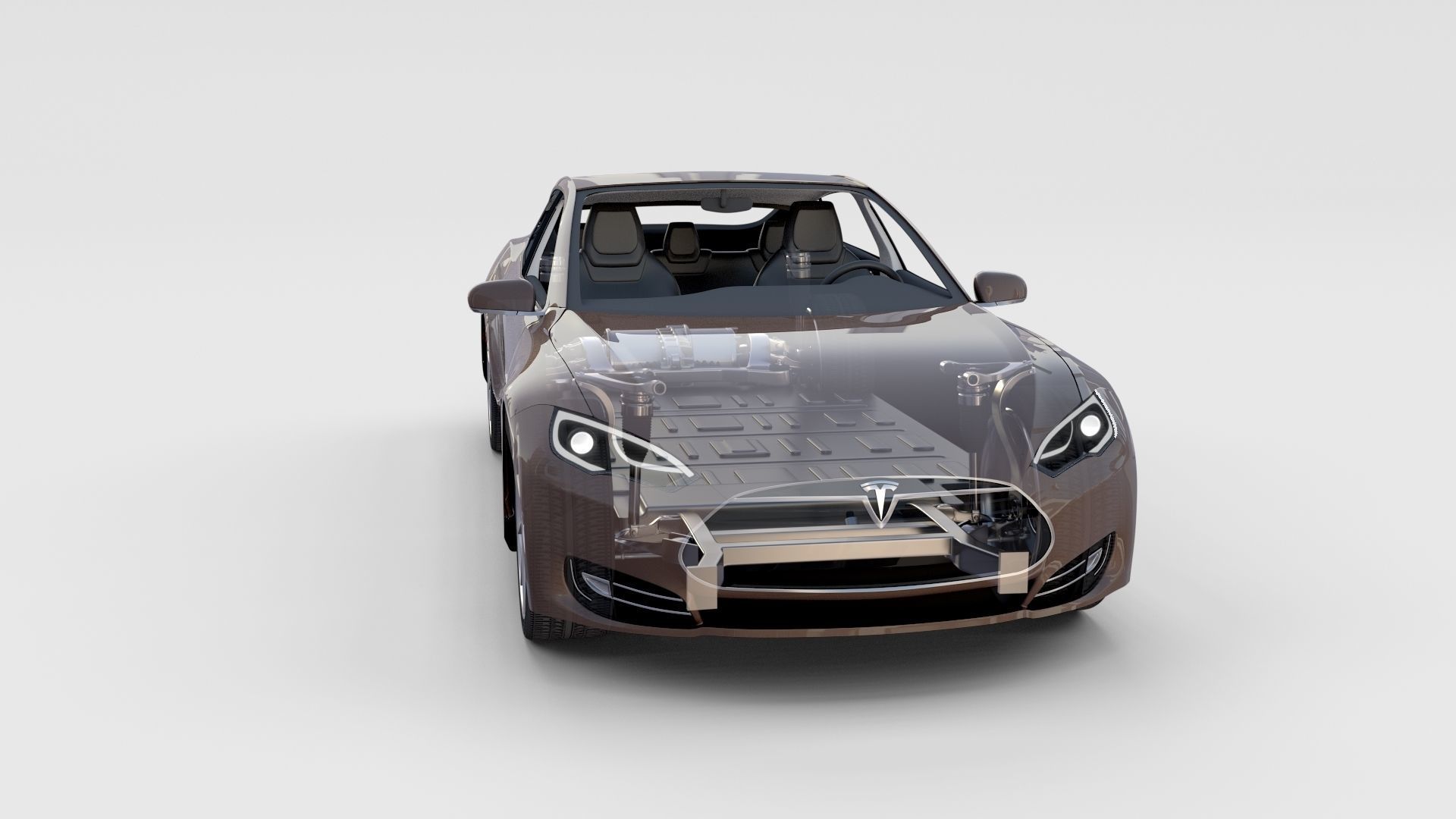 Tesla Model S with chassis interior rev 3D model_26