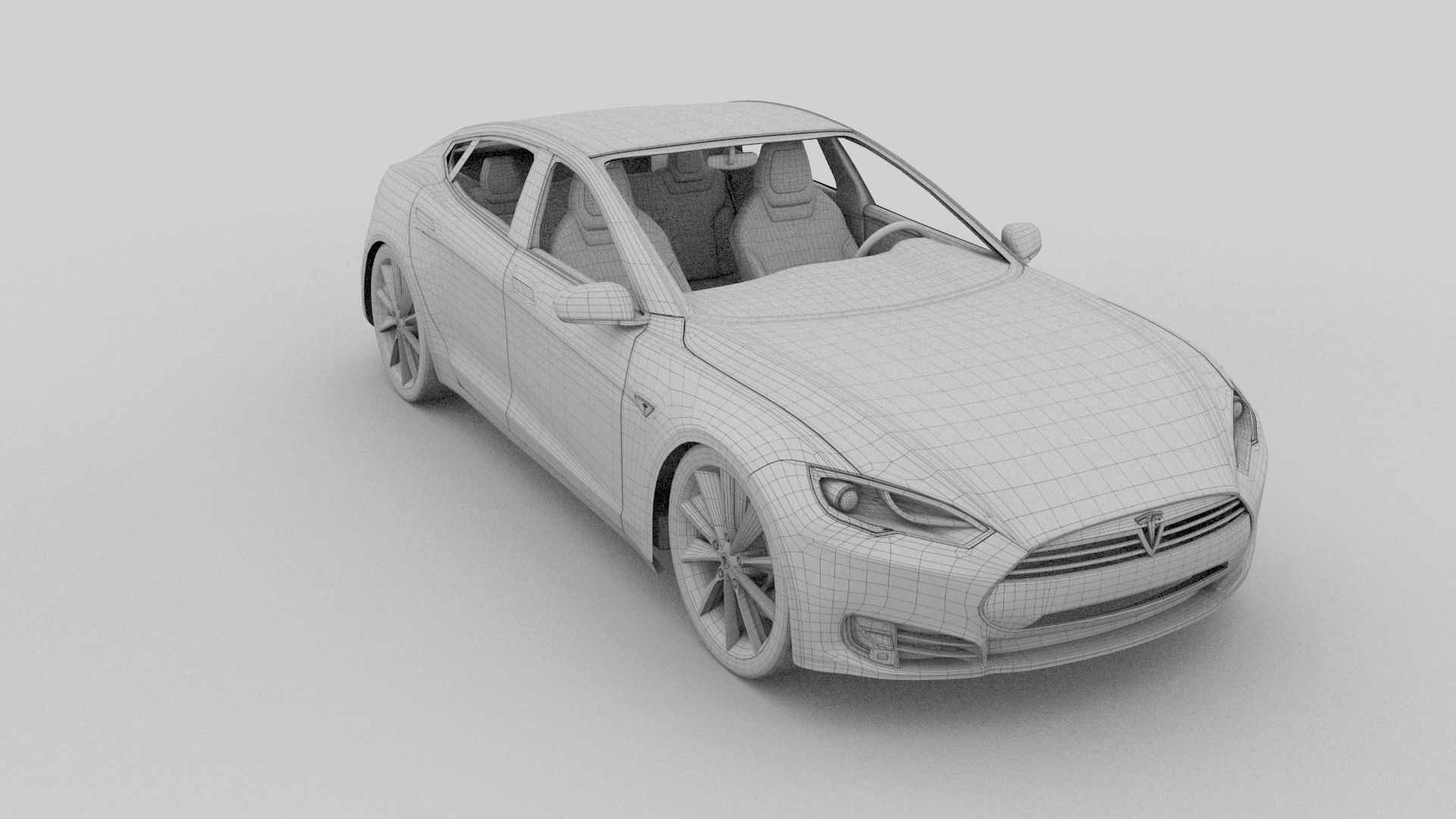 Tesla Model S with chassis interior rev 3D model_48