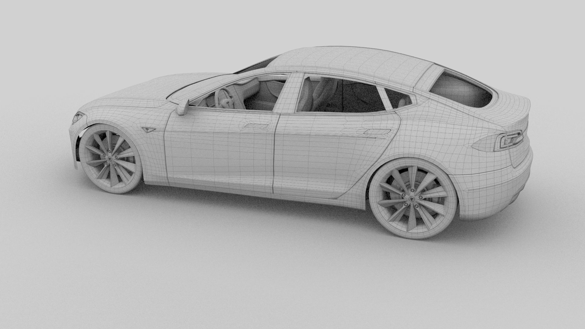 Tesla Model S with chassis interior rev 3D model_52