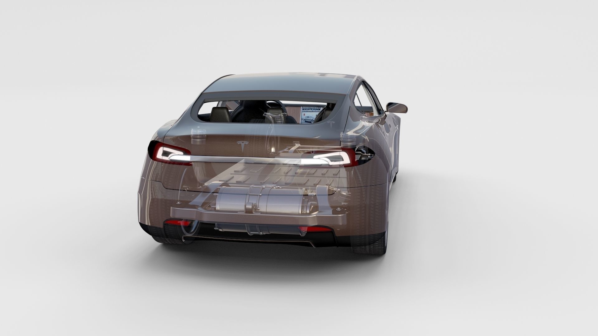 Tesla Model S with chassis interior rev 3D model_31