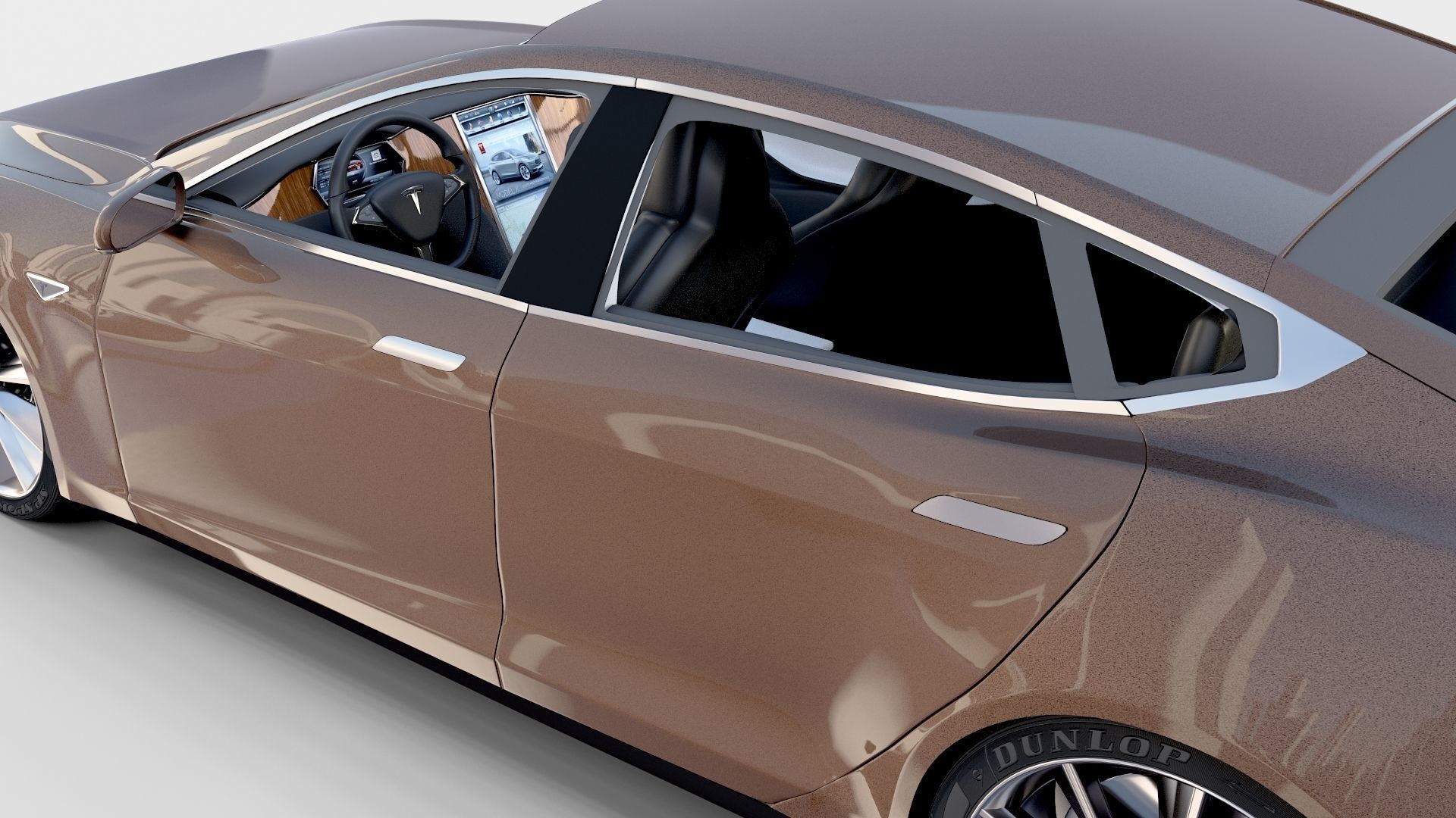 Tesla Model S with chassis interior rev 3D model_6