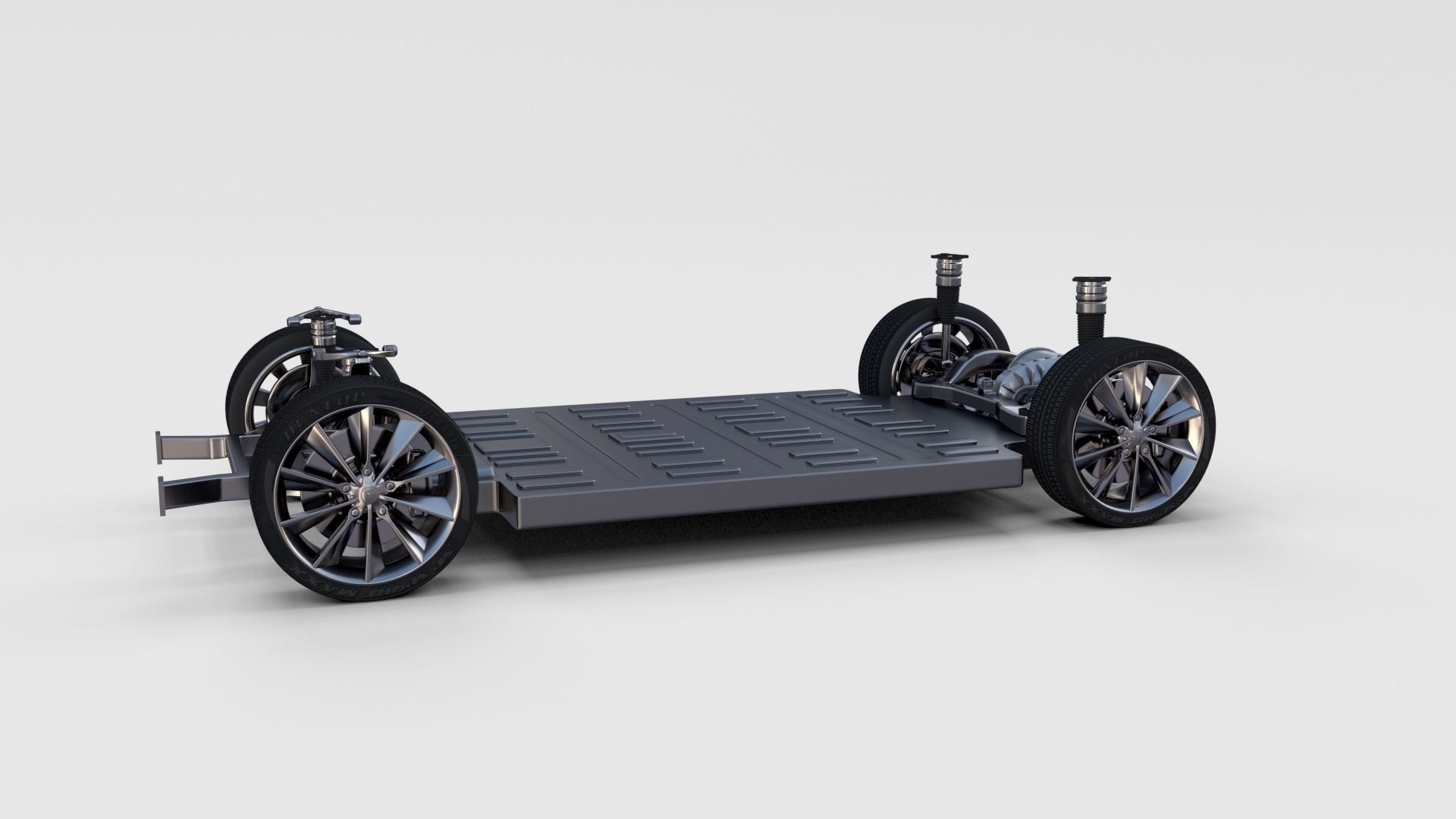 Tesla Model S with chassis interior rev 3D model_66