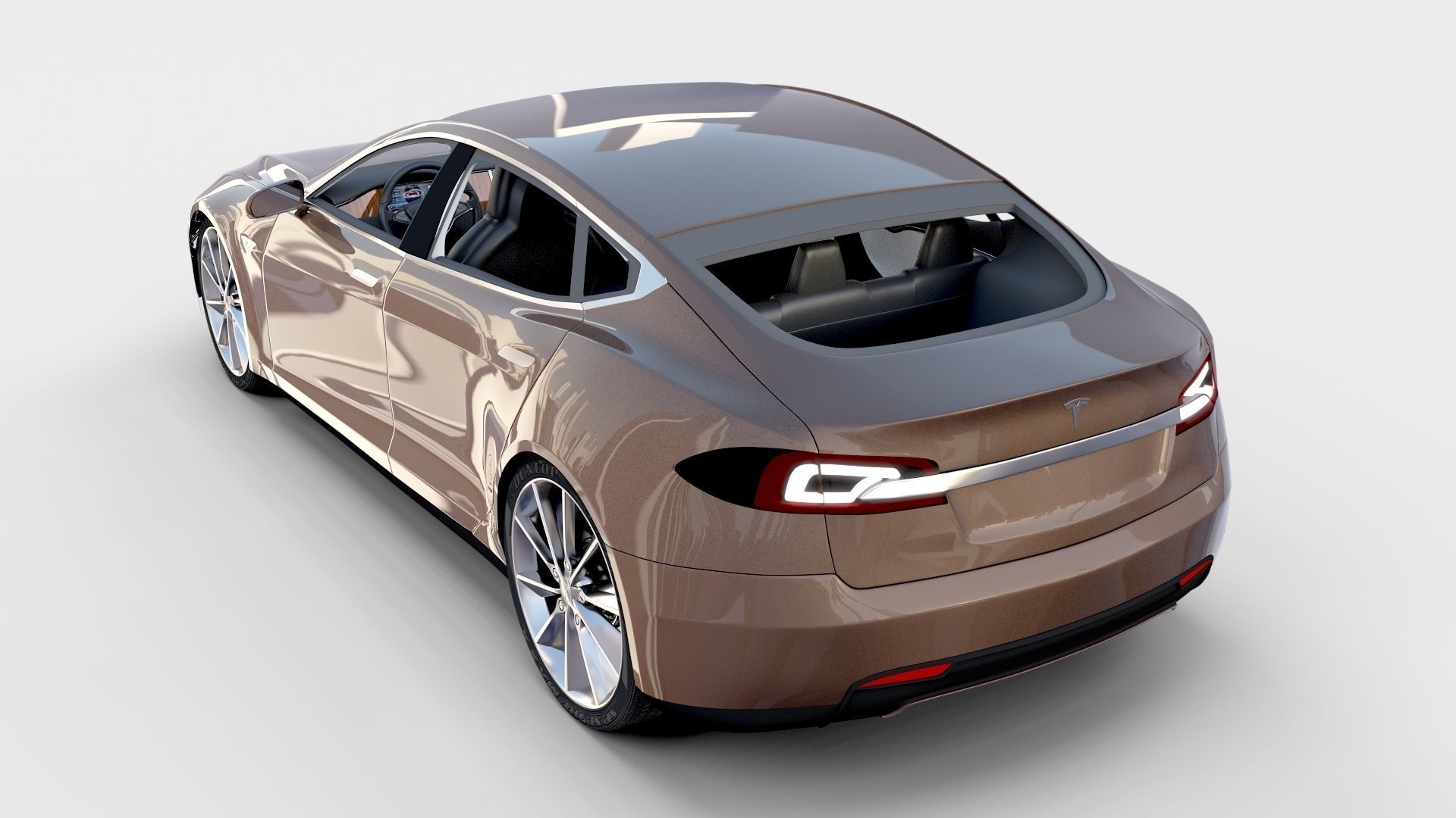 Tesla Model S with chassis interior rev 3D model_5