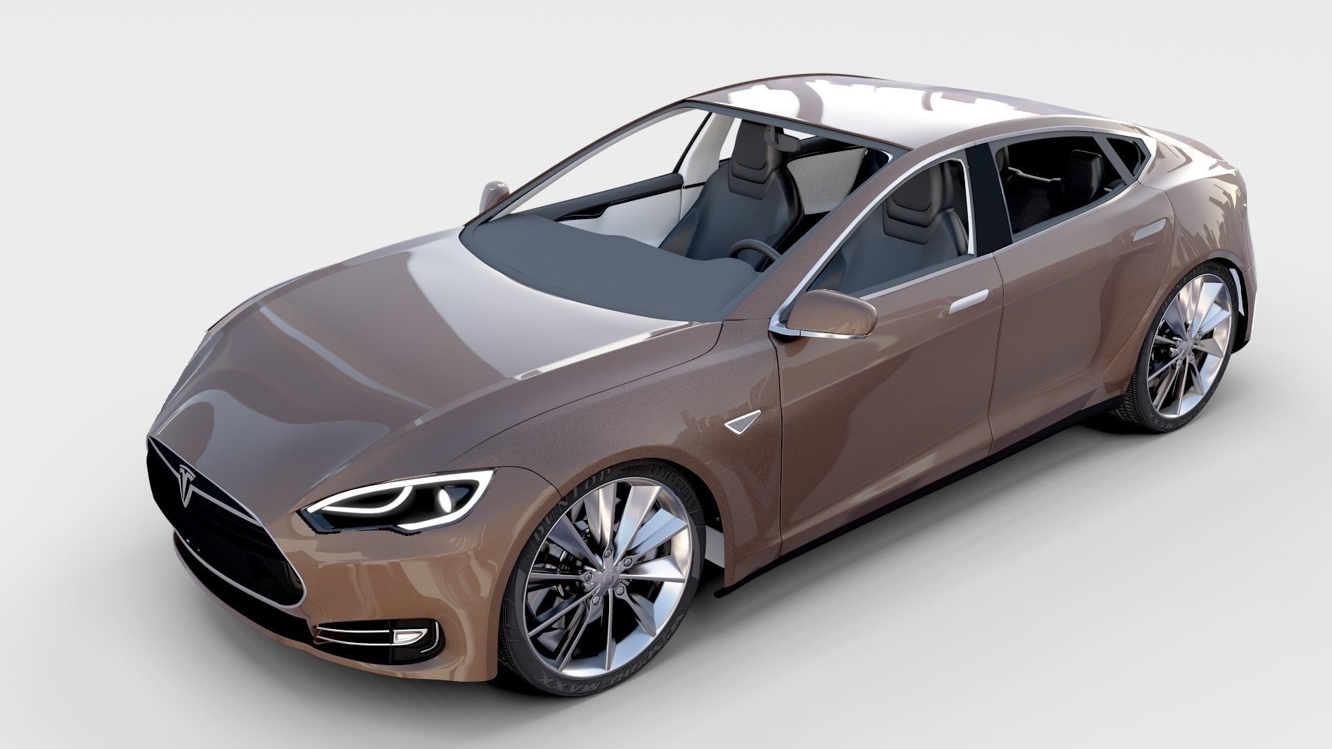Tesla Model S with chassis interior rev 3D model_4