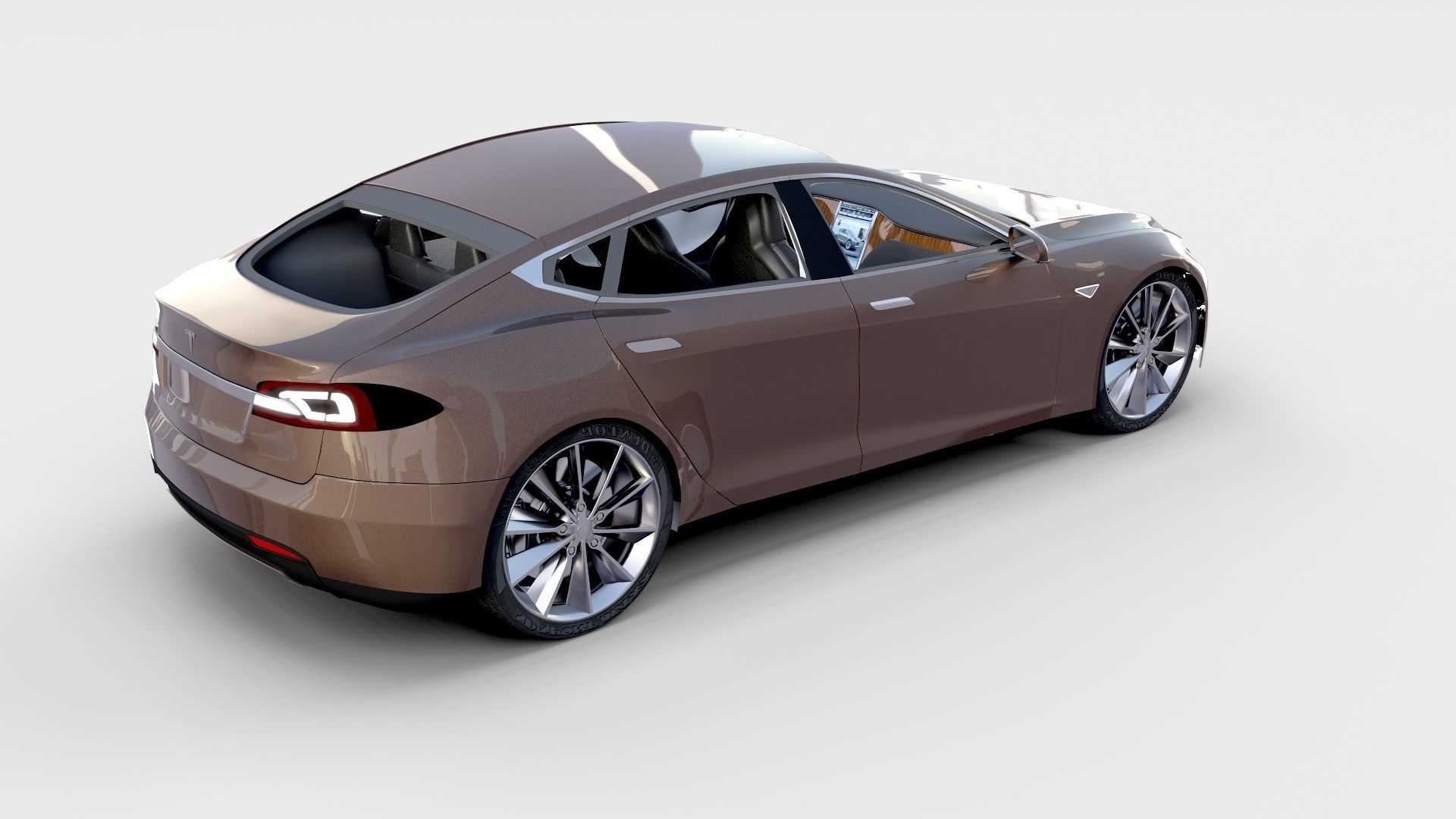 Tesla Model S with chassis interior rev 3D model_46