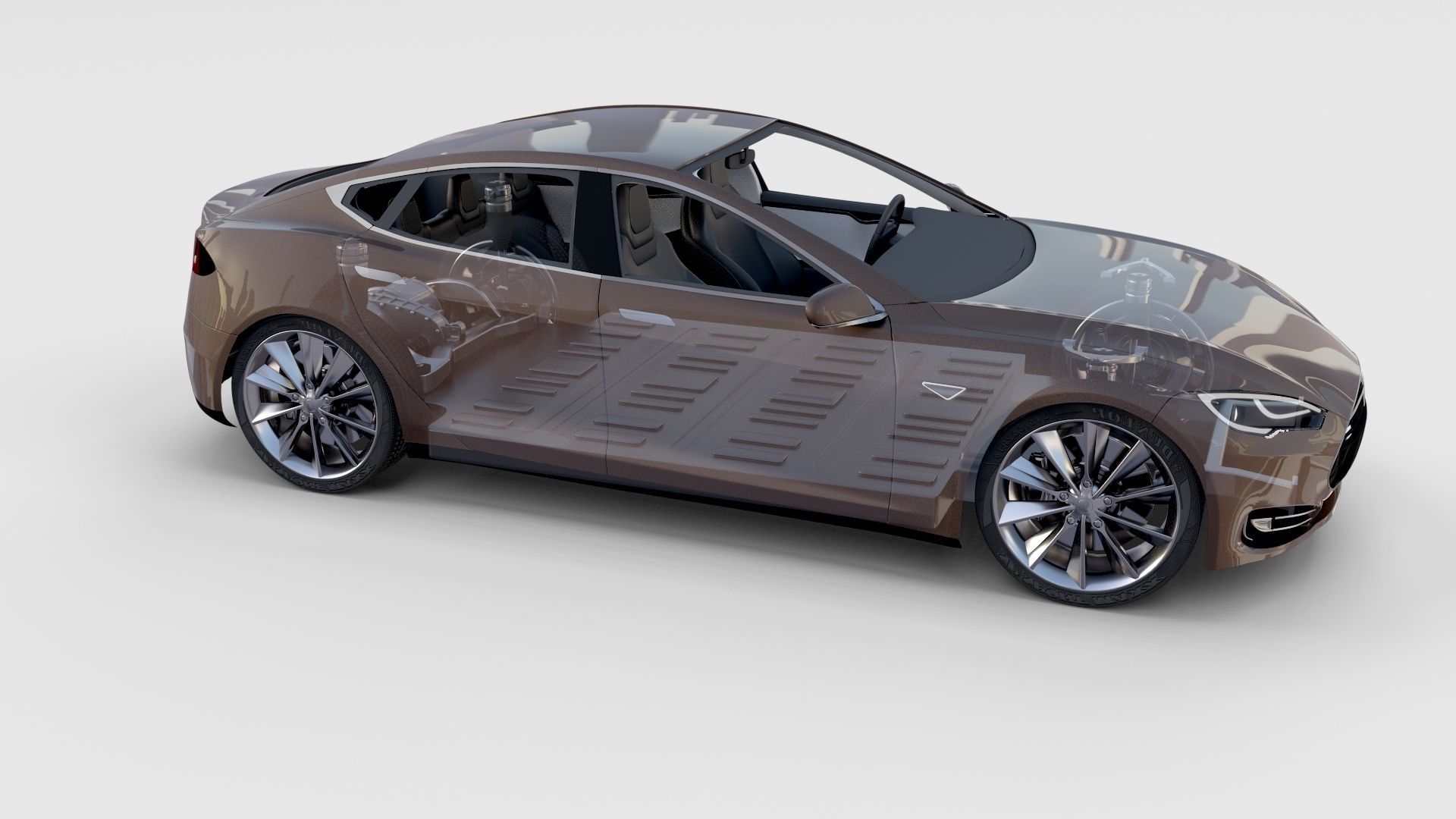 Tesla Model S with chassis interior rev 3D model_17