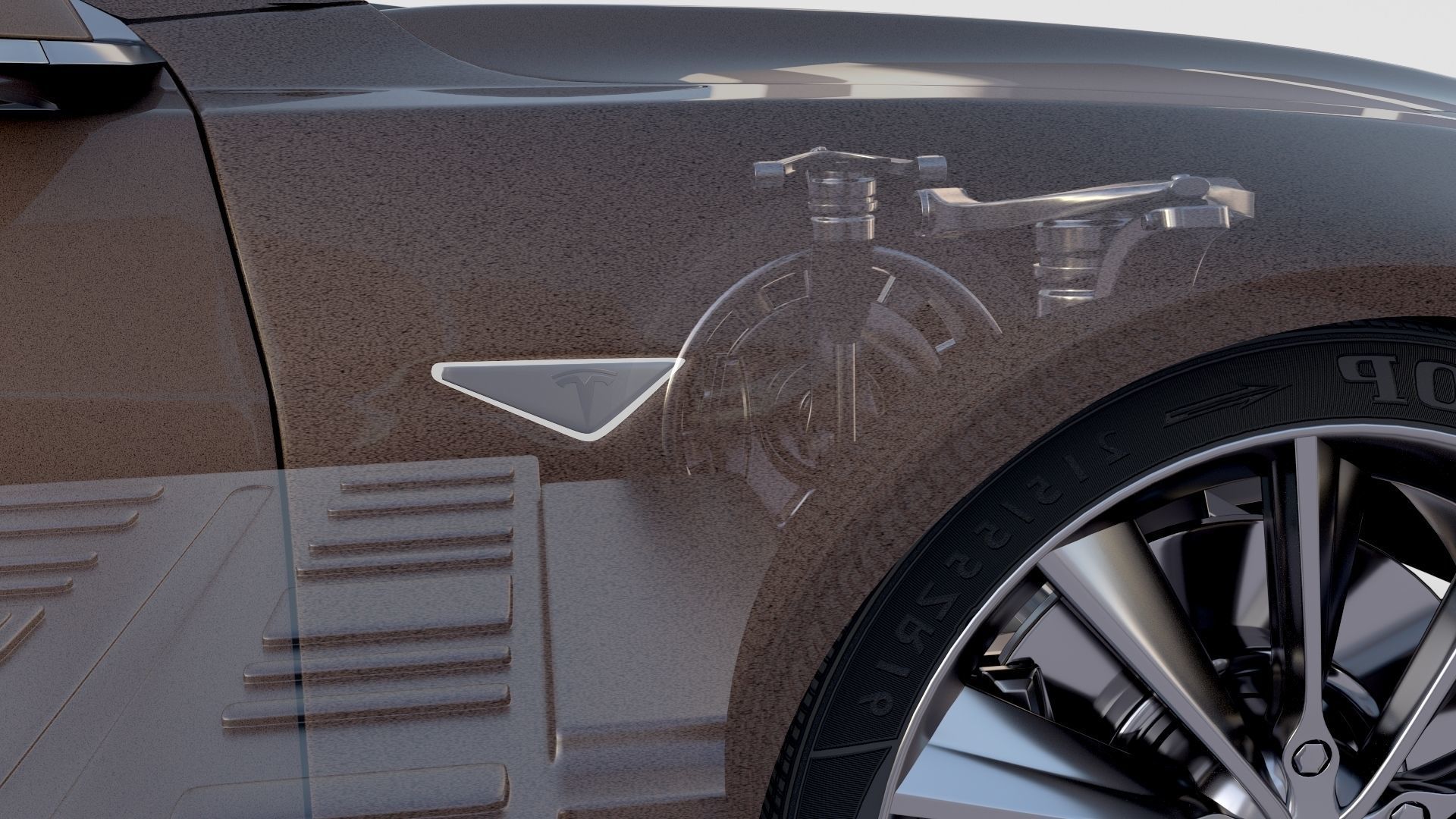 Tesla Model S with chassis interior rev 3D model_60