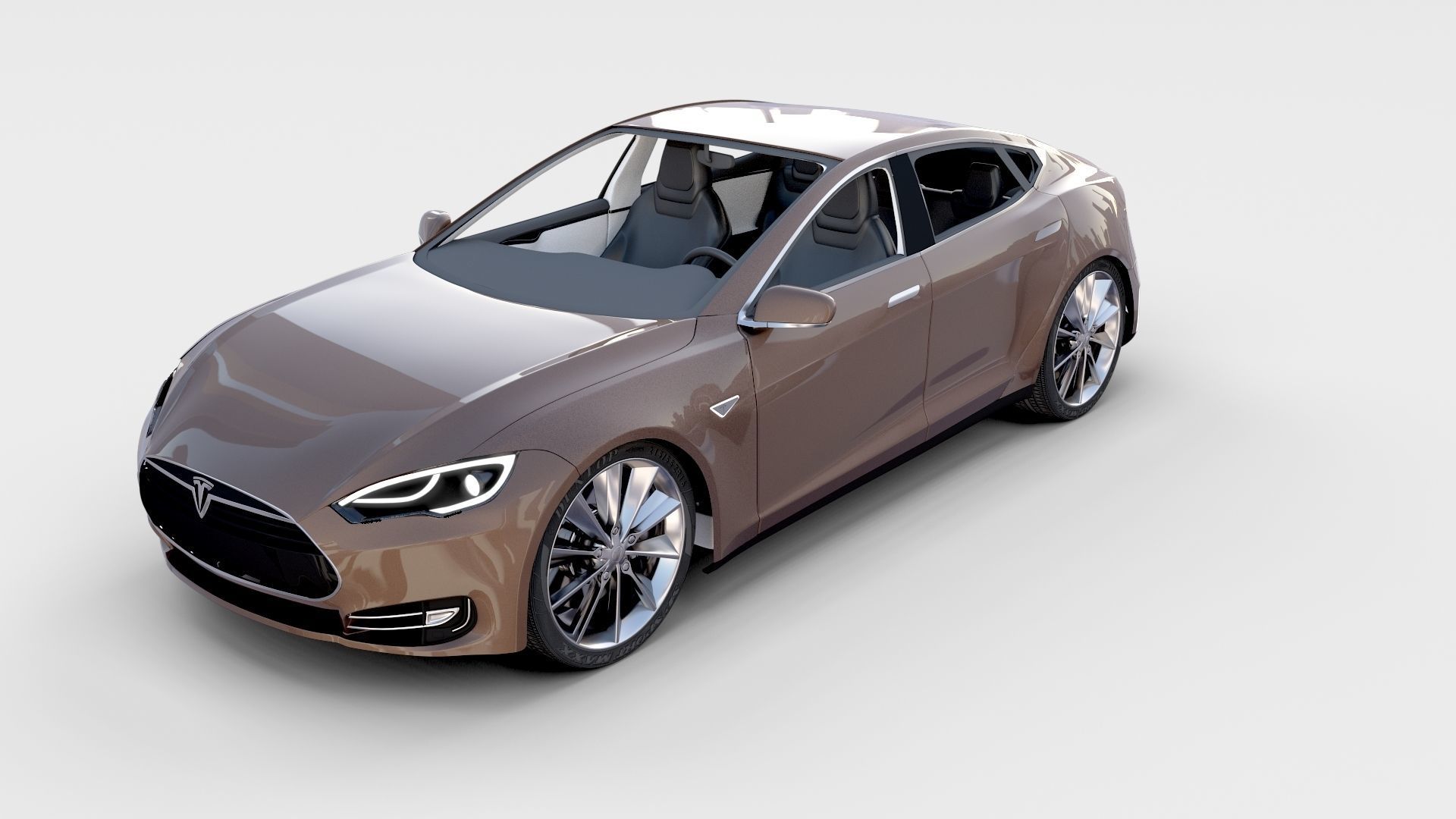 Tesla Model S with chassis interior rev 3D model_88