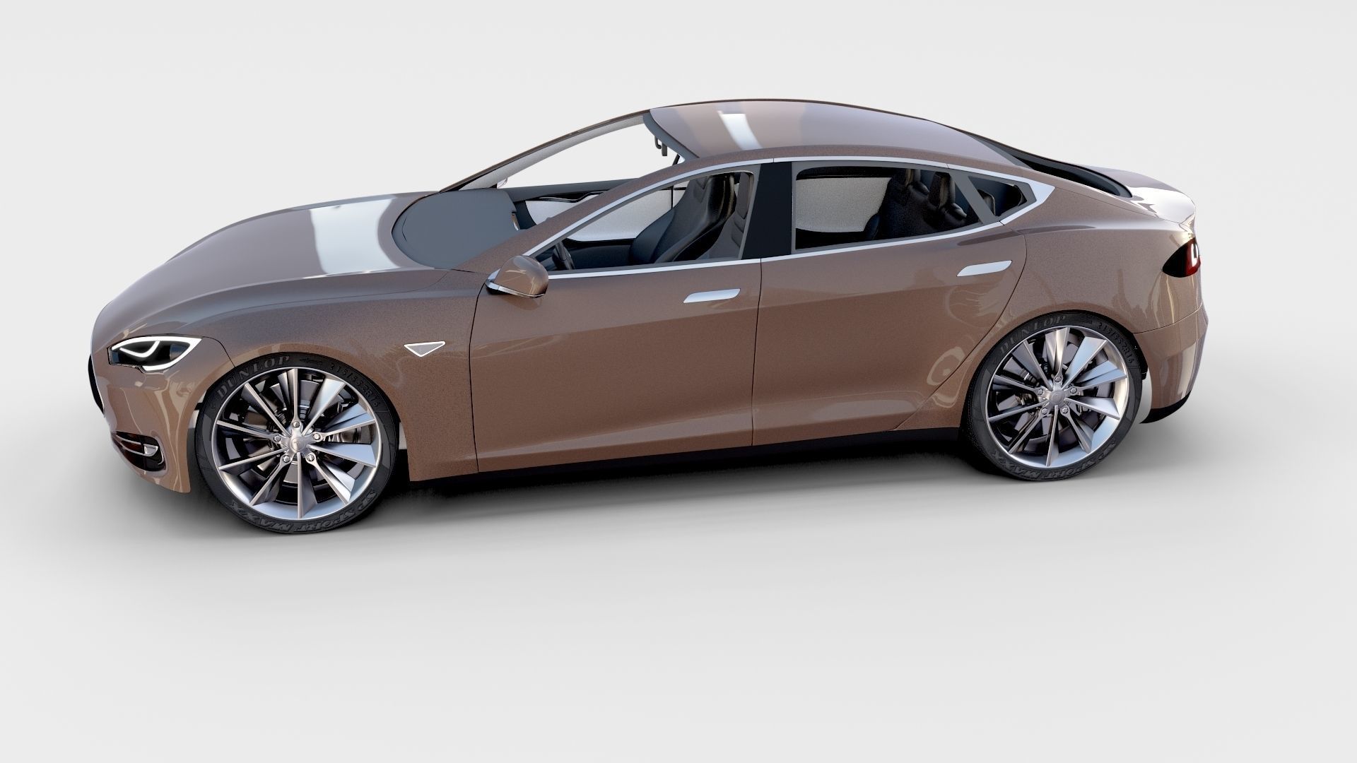 Tesla Model S with chassis interior rev 3D model_30