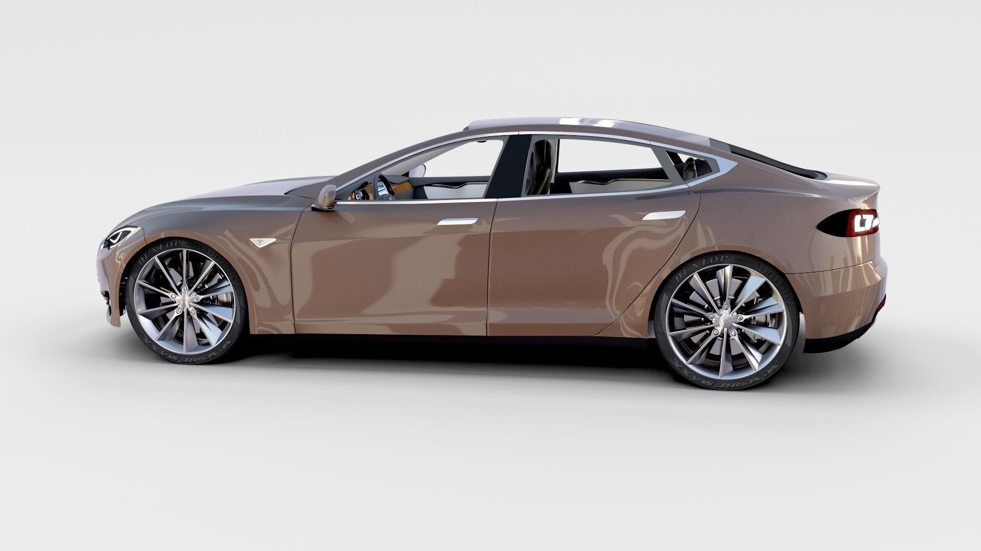 Tesla Model S with chassis interior rev 3D model_77