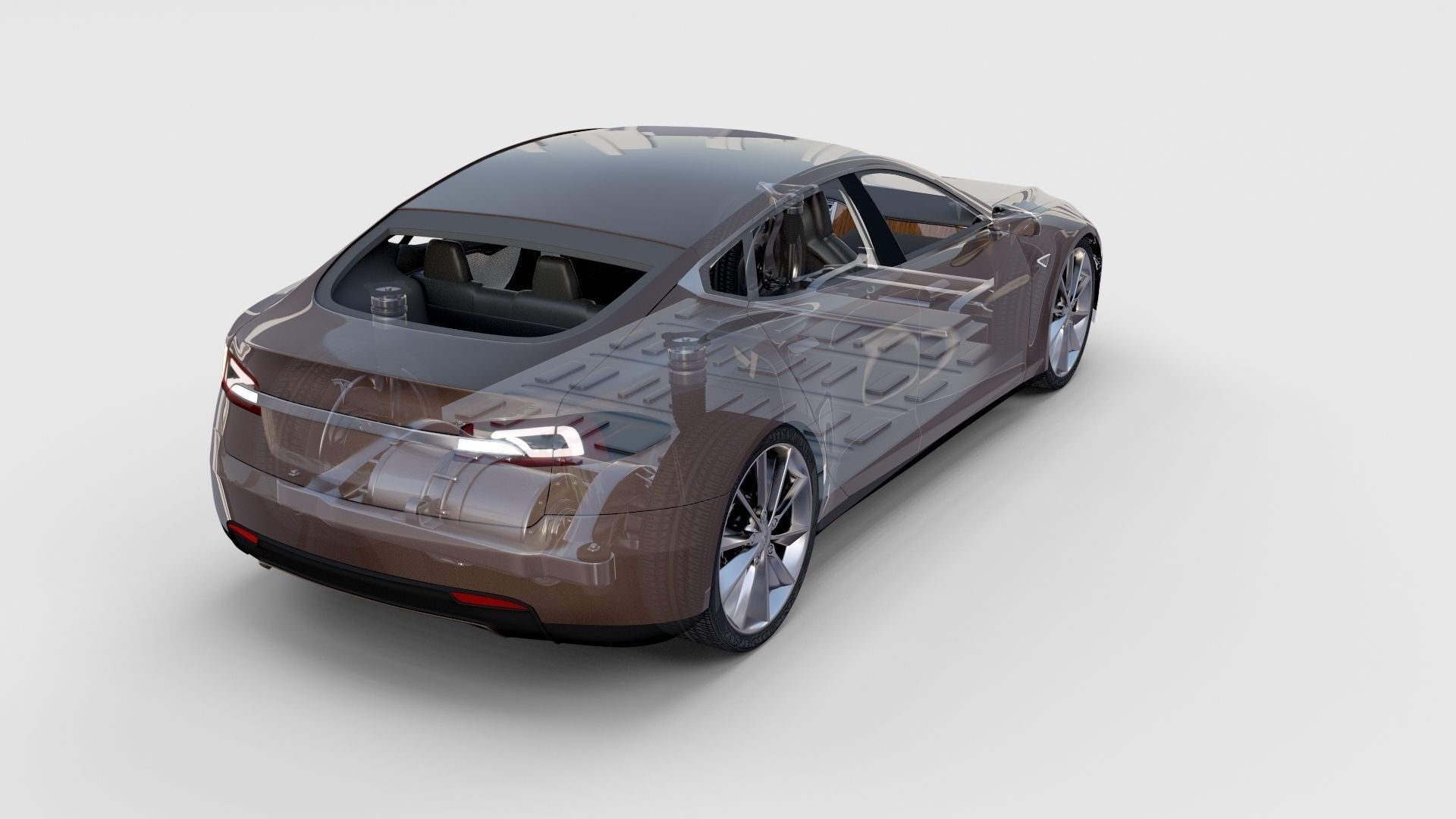 Tesla Model S with chassis interior rev 3D model_9