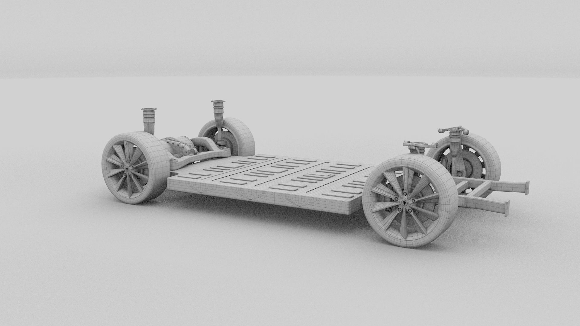Tesla Model S with chassis interior rev 3D model_15