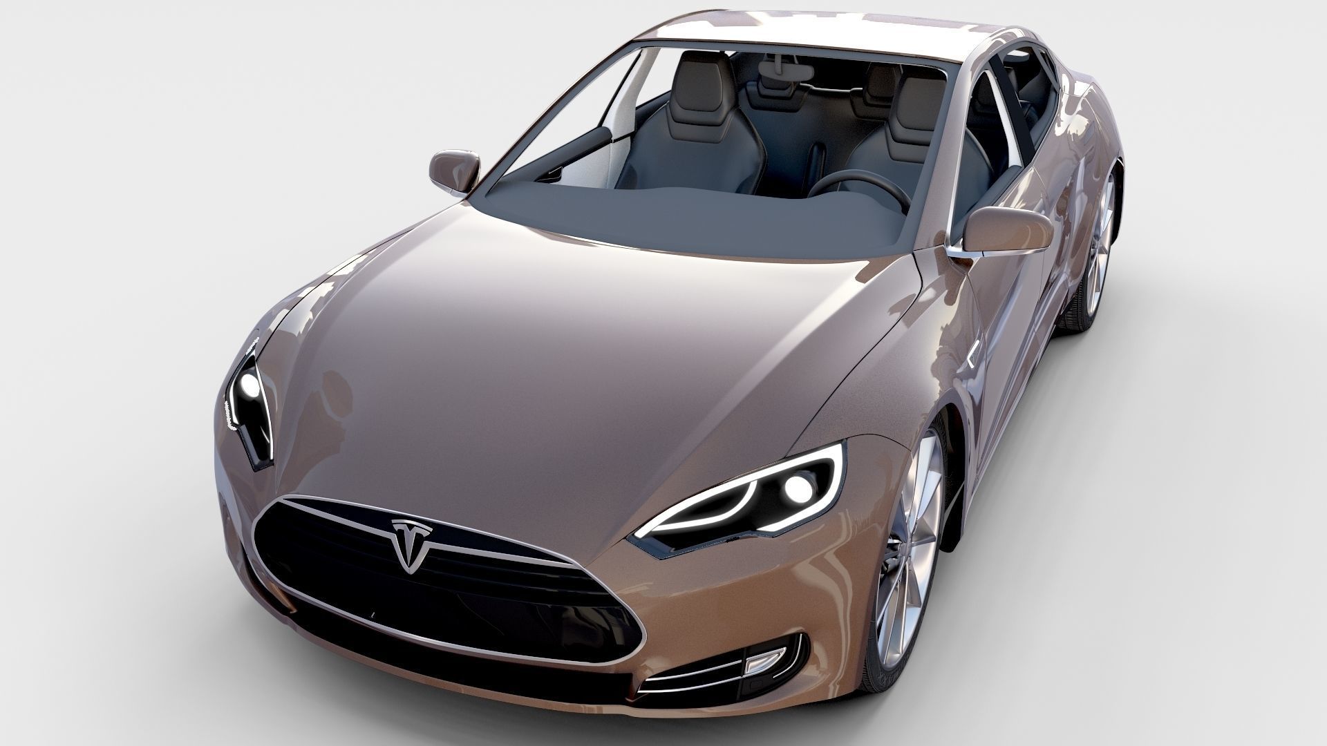 Tesla Model S with chassis interior rev 3D model_1