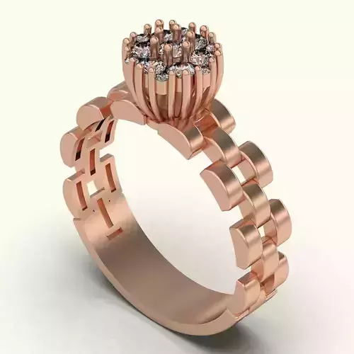 Lux ring silver gold jewelry printable 3D model