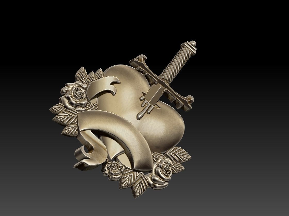 Sword Heart 3D print model_9