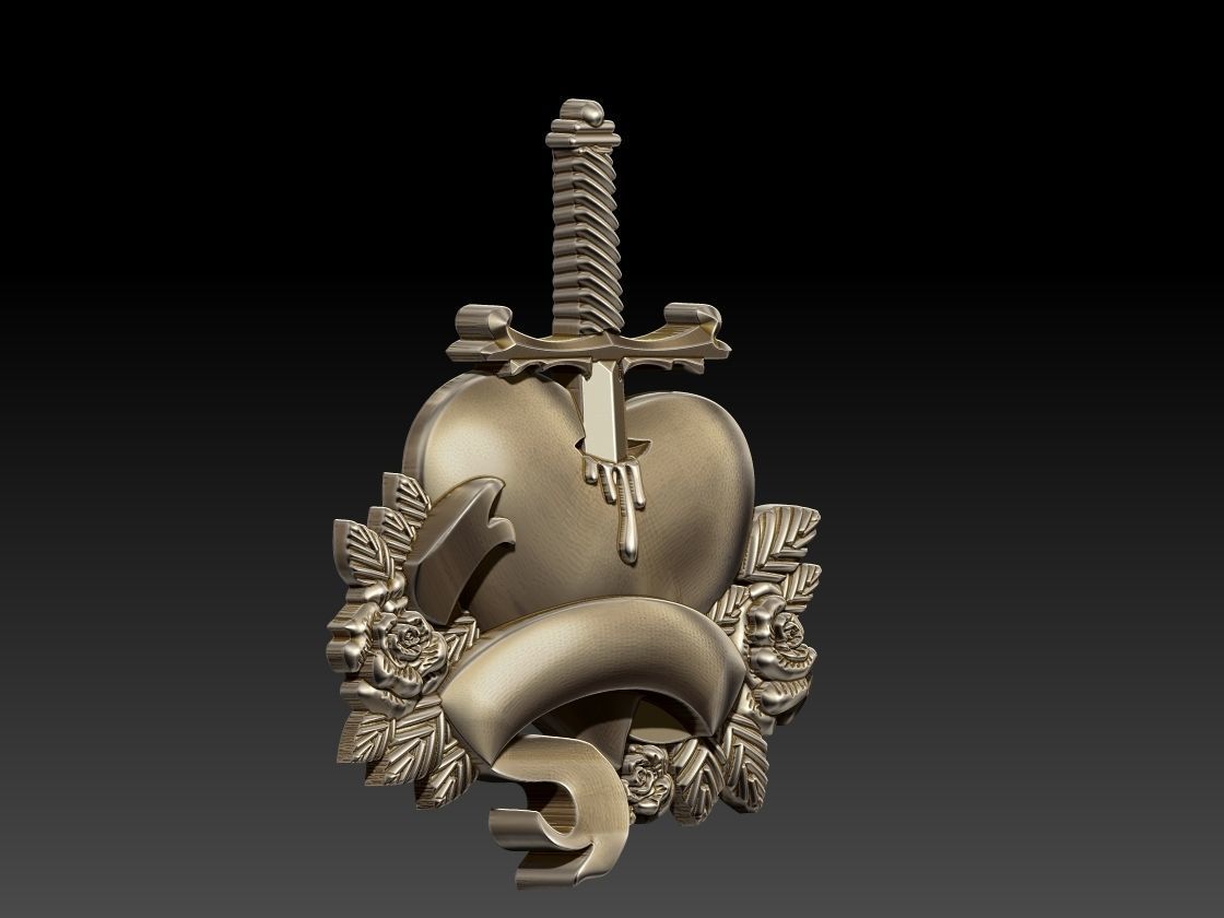 Sword Heart 3D print model_2