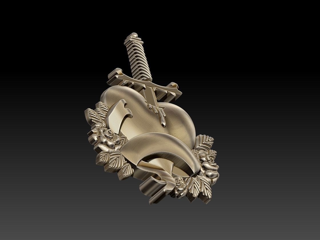 Sword Heart 3D print model_4