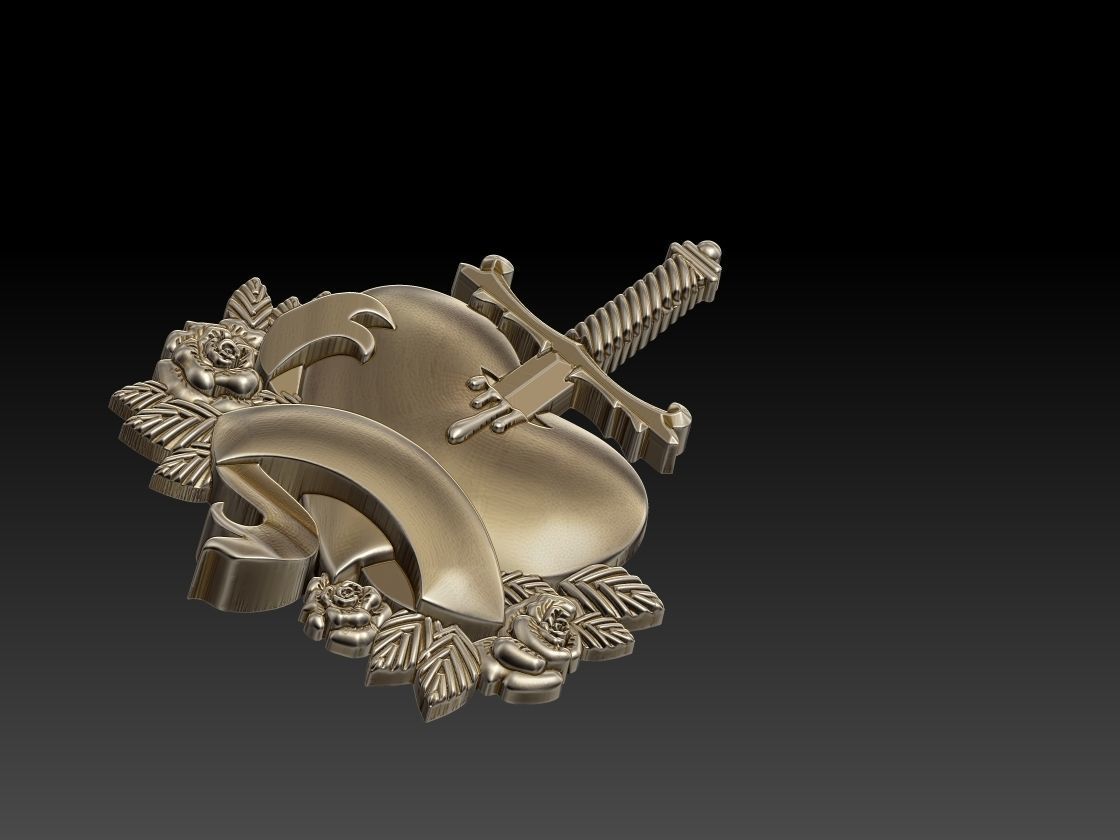 Sword Heart 3D print model_8