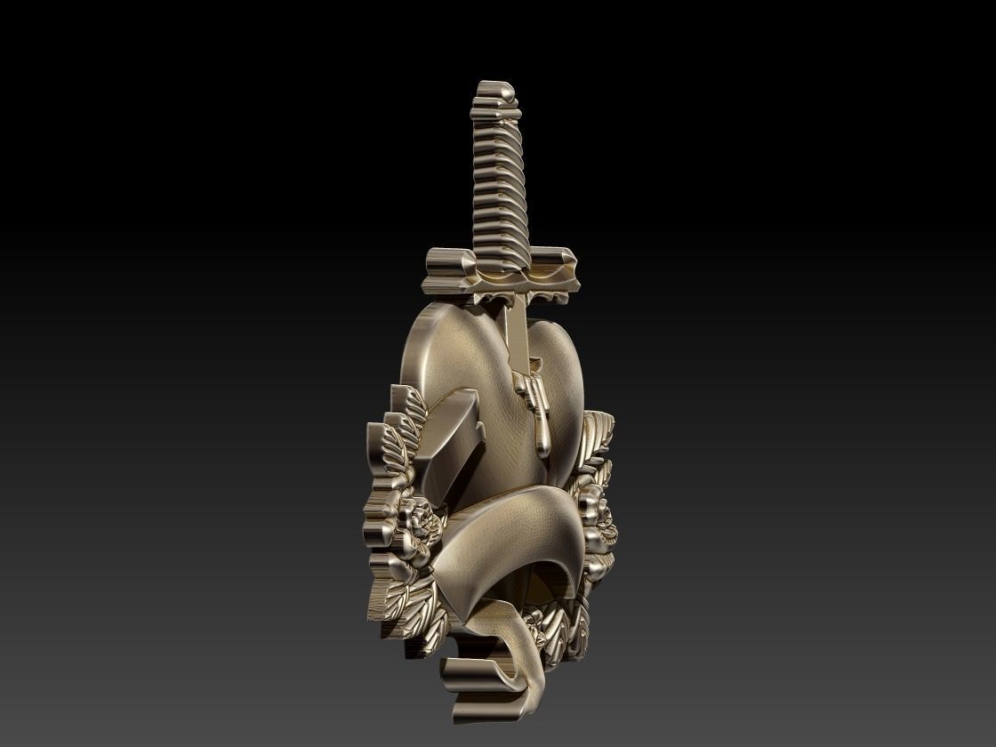 Sword Heart 3D print model_3