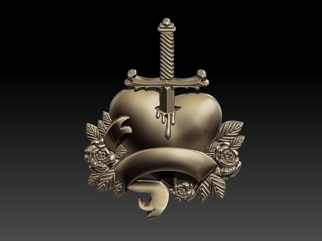 Sword Heart 3D print model_14