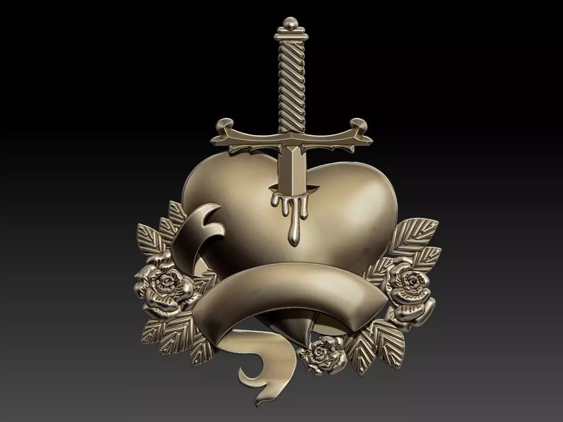 Sword Heart 3D print model_0
