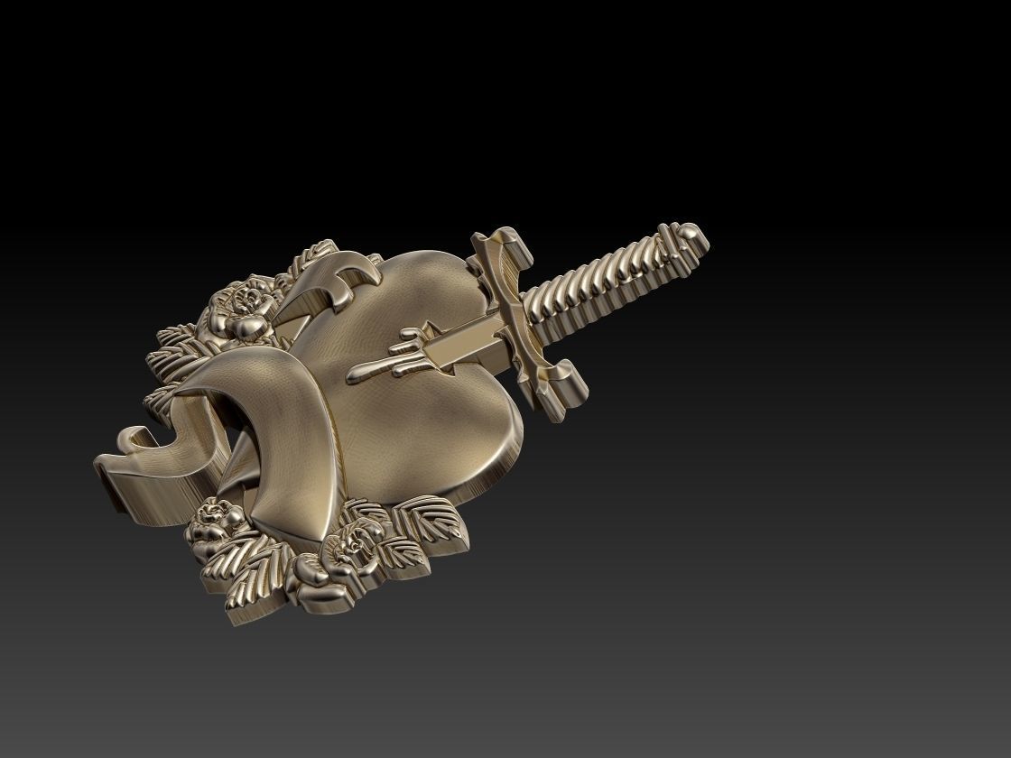 Sword Heart 3D print model_7