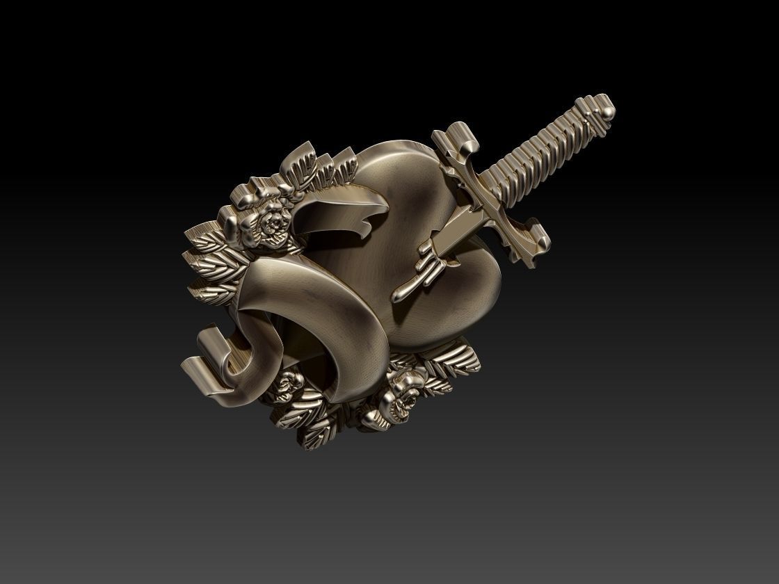 Sword Heart 3D print model_11