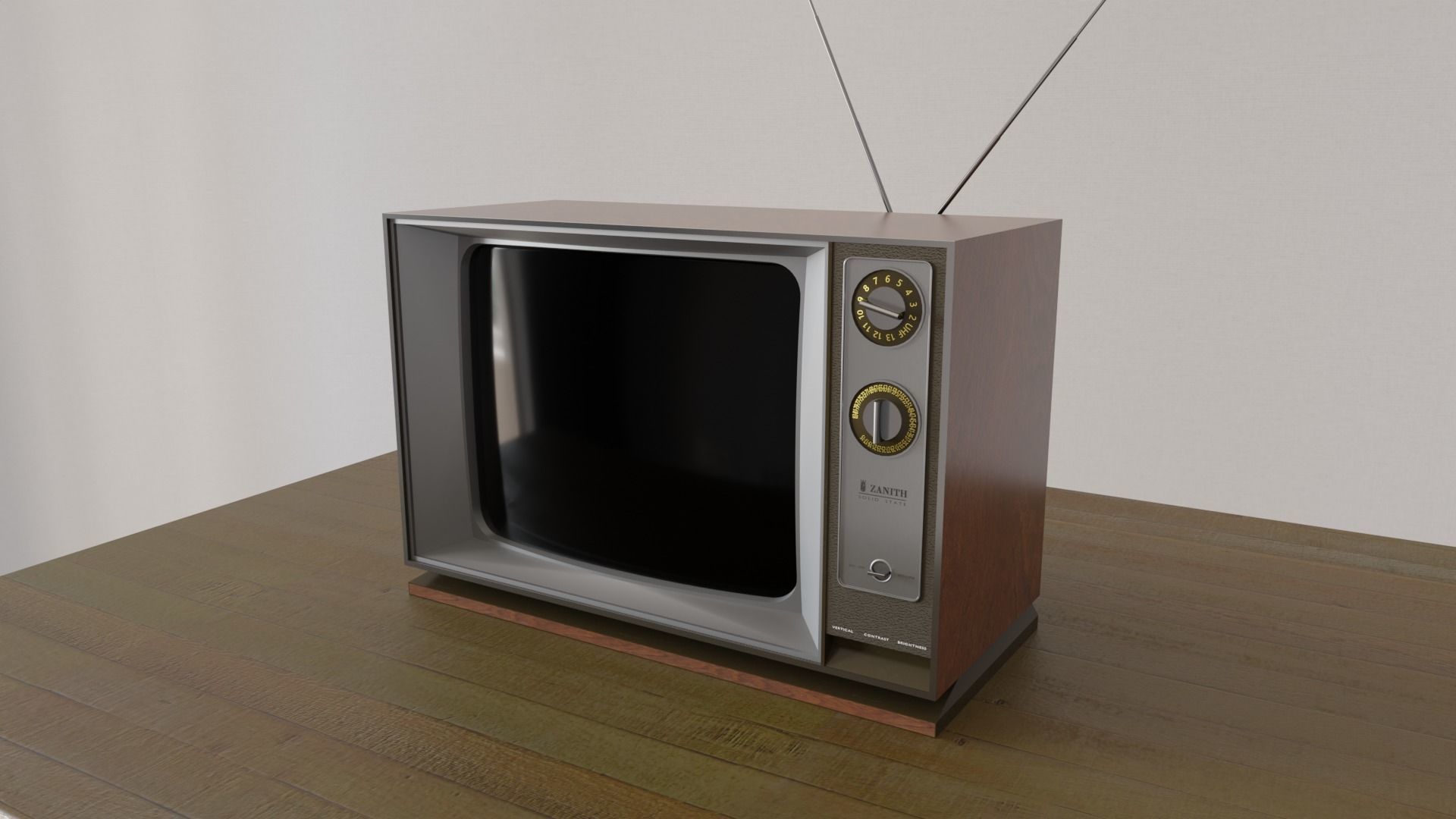 Retro 70s TV 3D model_1