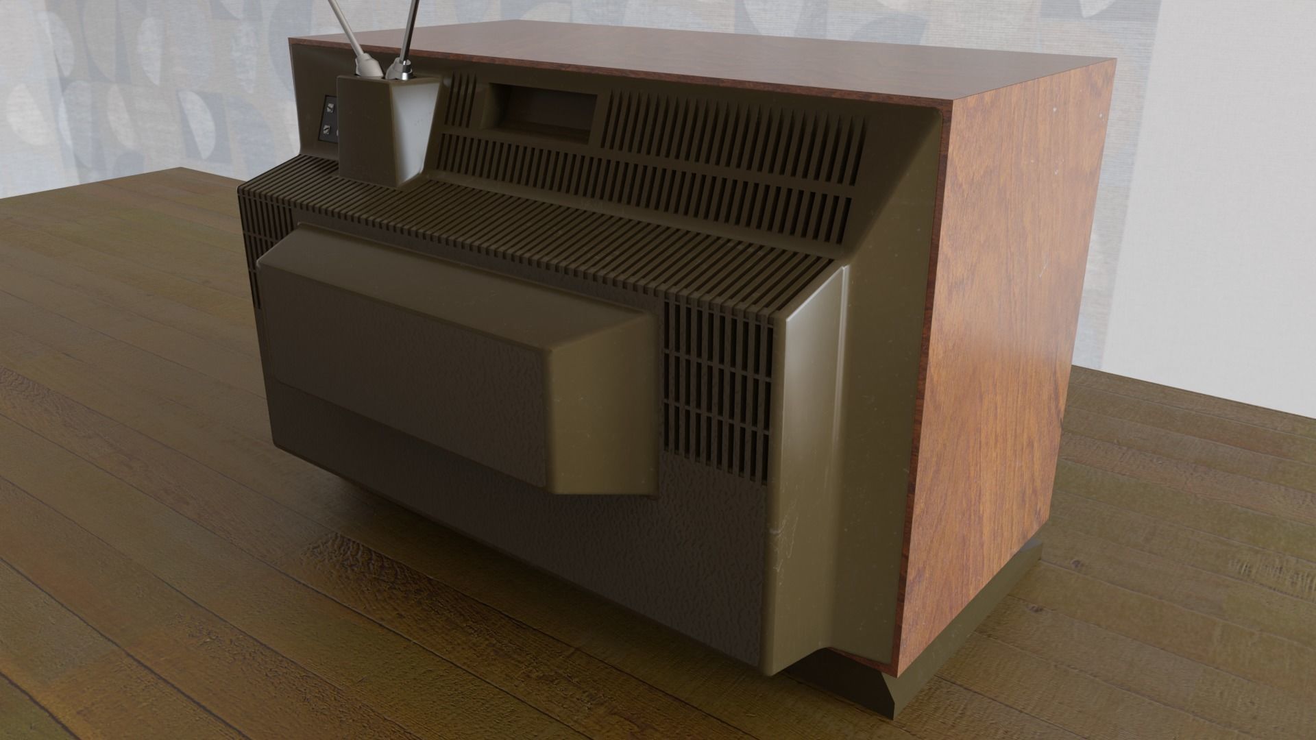 Retro 70s TV 3D model_3