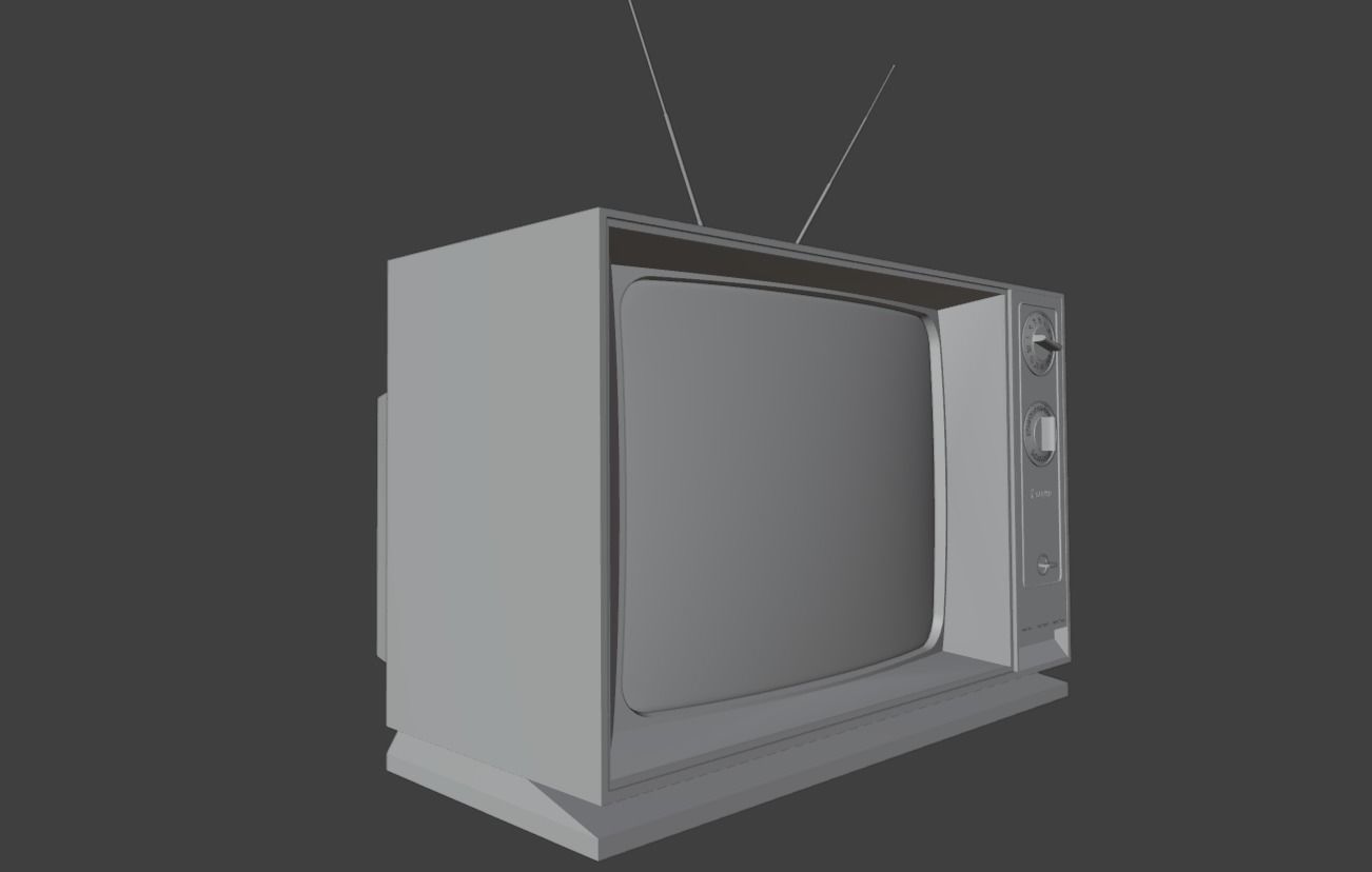 Retro 70s TV 3D model_8