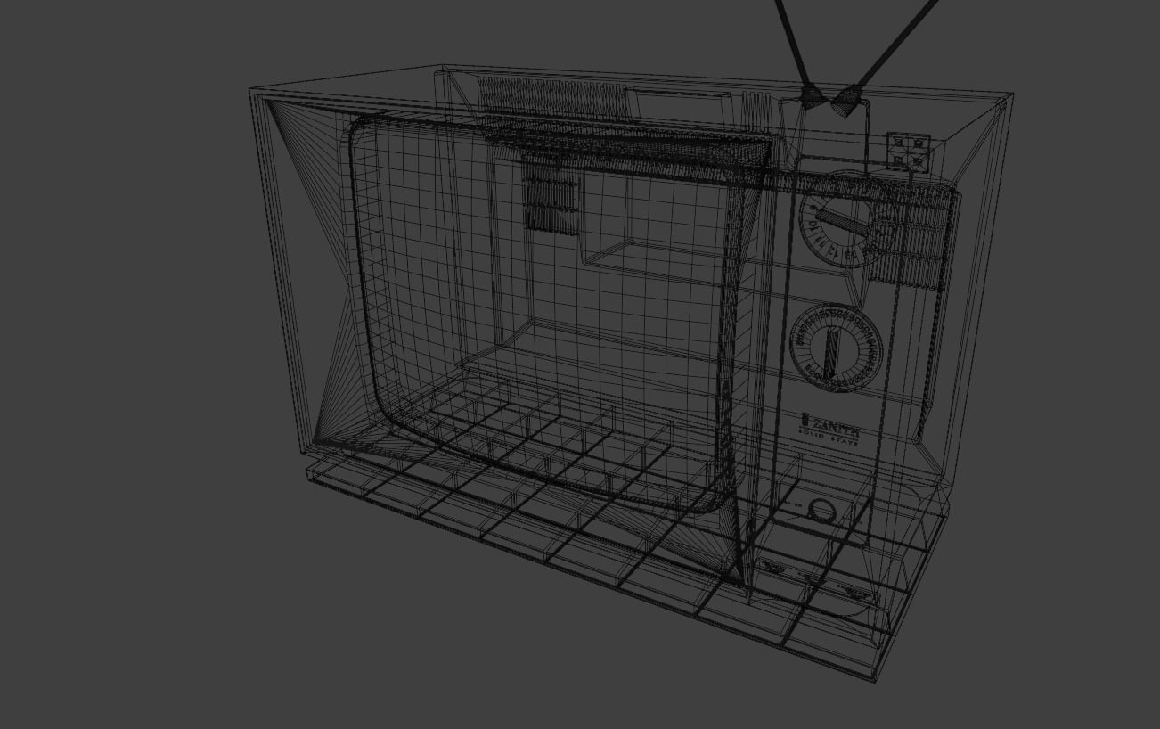 Retro 70s TV 3D model_9