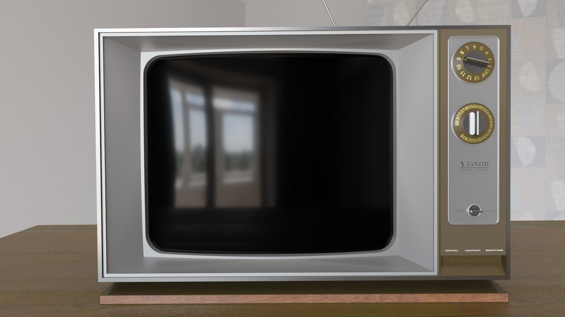 Retro 70s TV 3D model_4