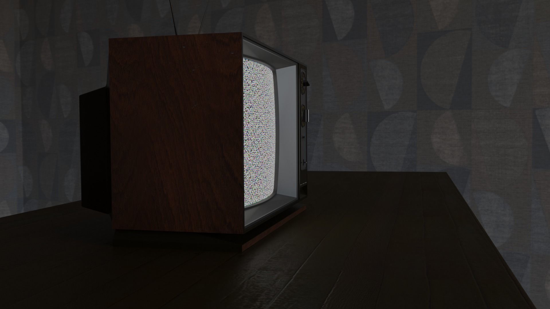 Retro 70s TV 3D model_7