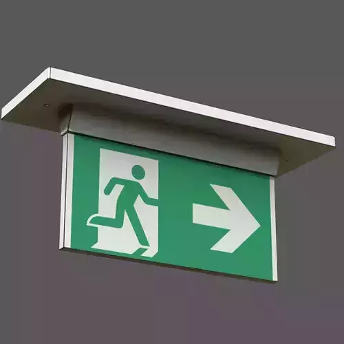 Exit sign Low-poly 3D model